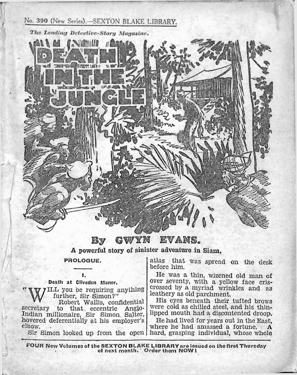 Book Cover For Sexton Blake Library S2 390 - Death in the Jungle