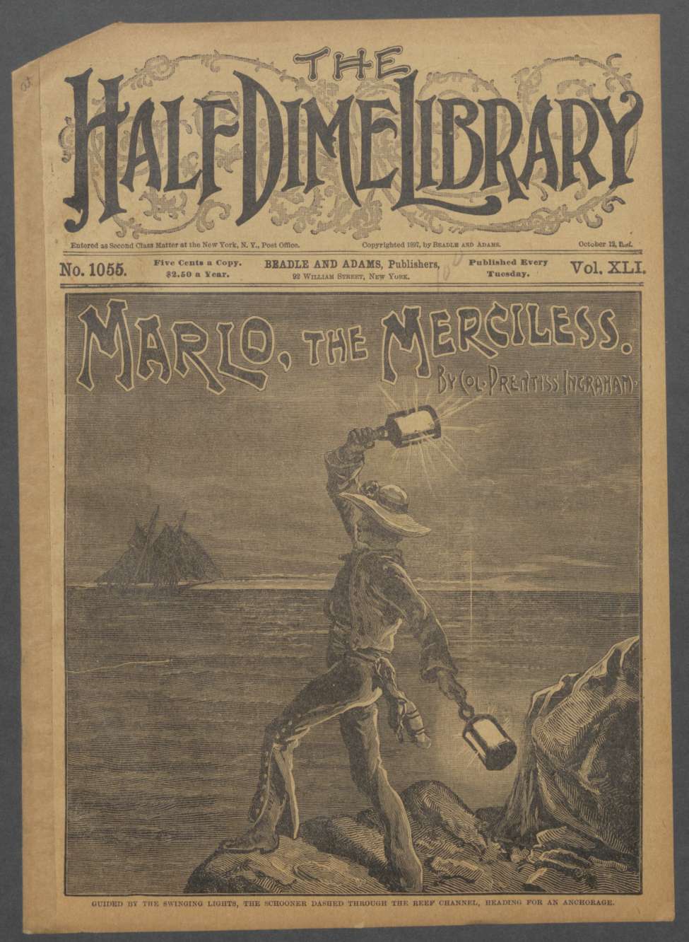 Book Cover For Beadle's Half Dime Library 1055 - Marlo, the Merciless