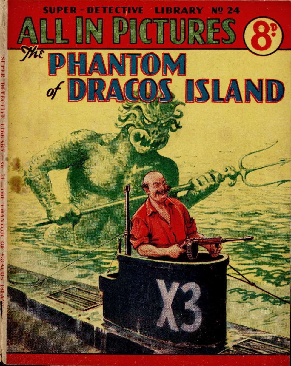 Comic Book Cover For Super Detective Library 24 - The Phantom of Dracos Island