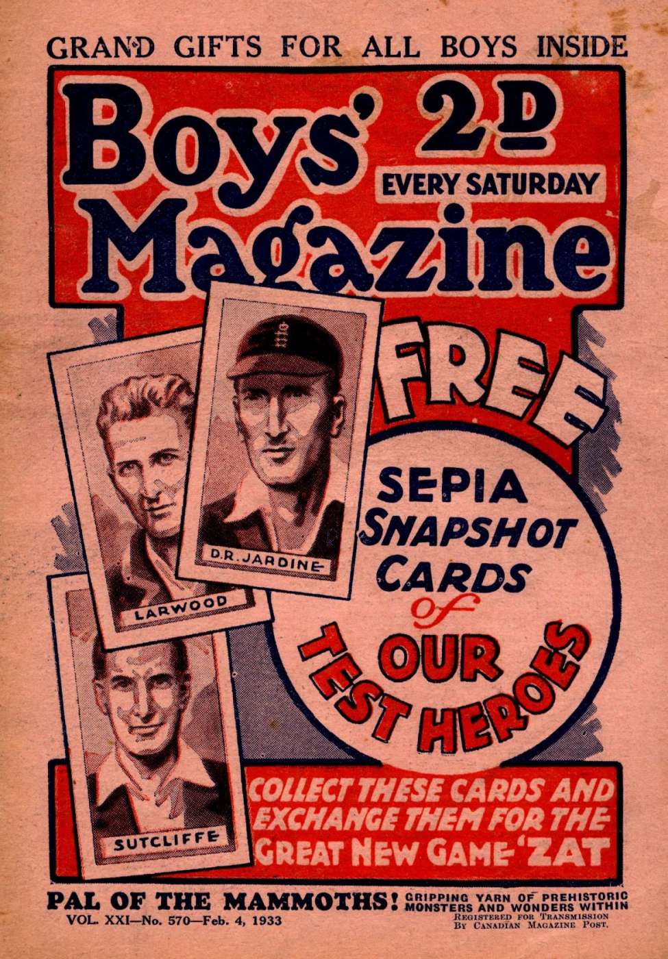 Book Cover For Boys' Magazine 570