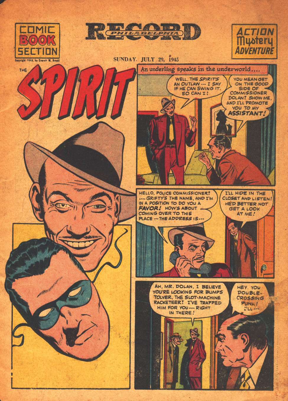 Comic Book Cover For The Spirit (1945-07-29) - Philadelphia Record