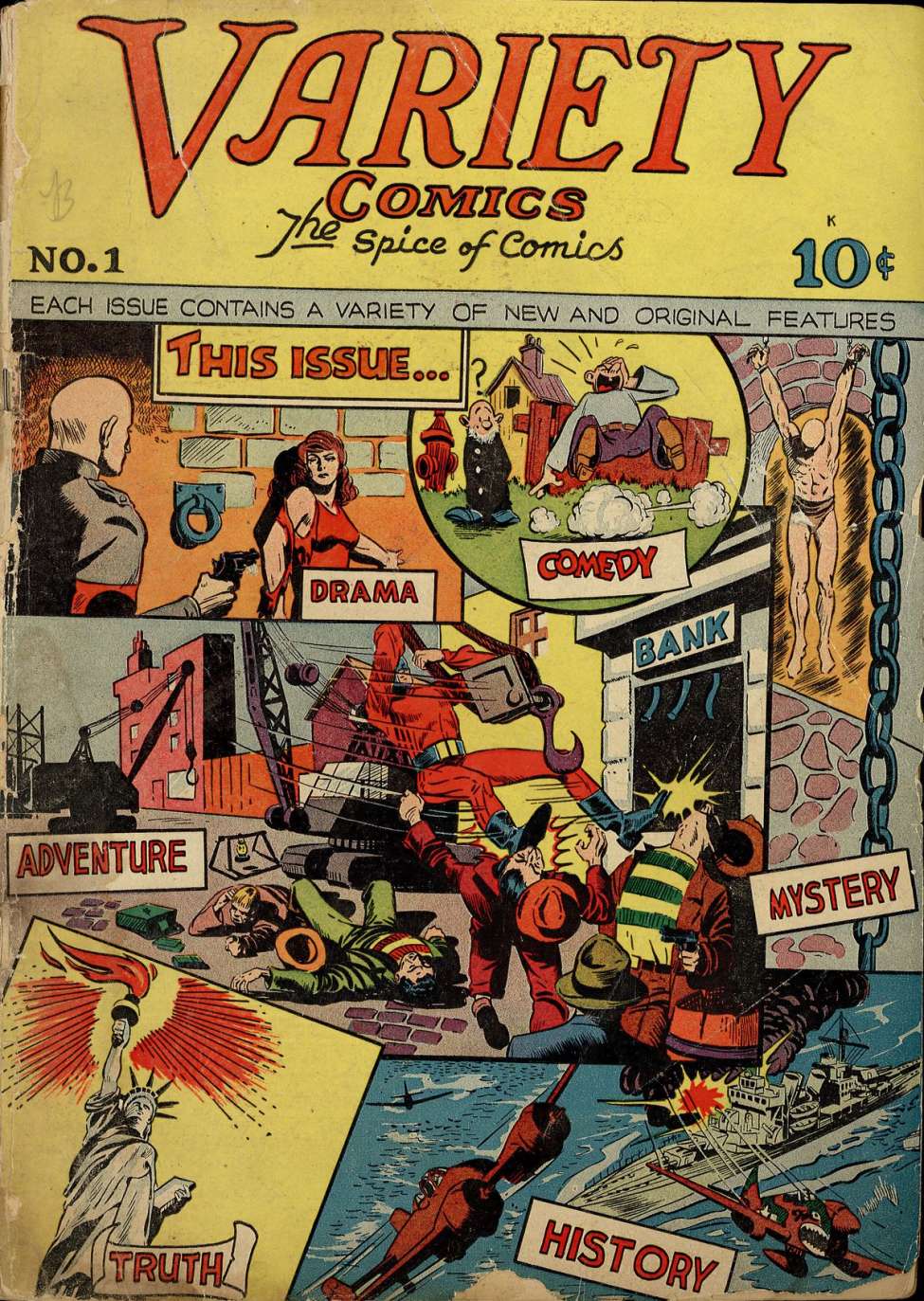 Comic Book Cover For Variety Comics 1