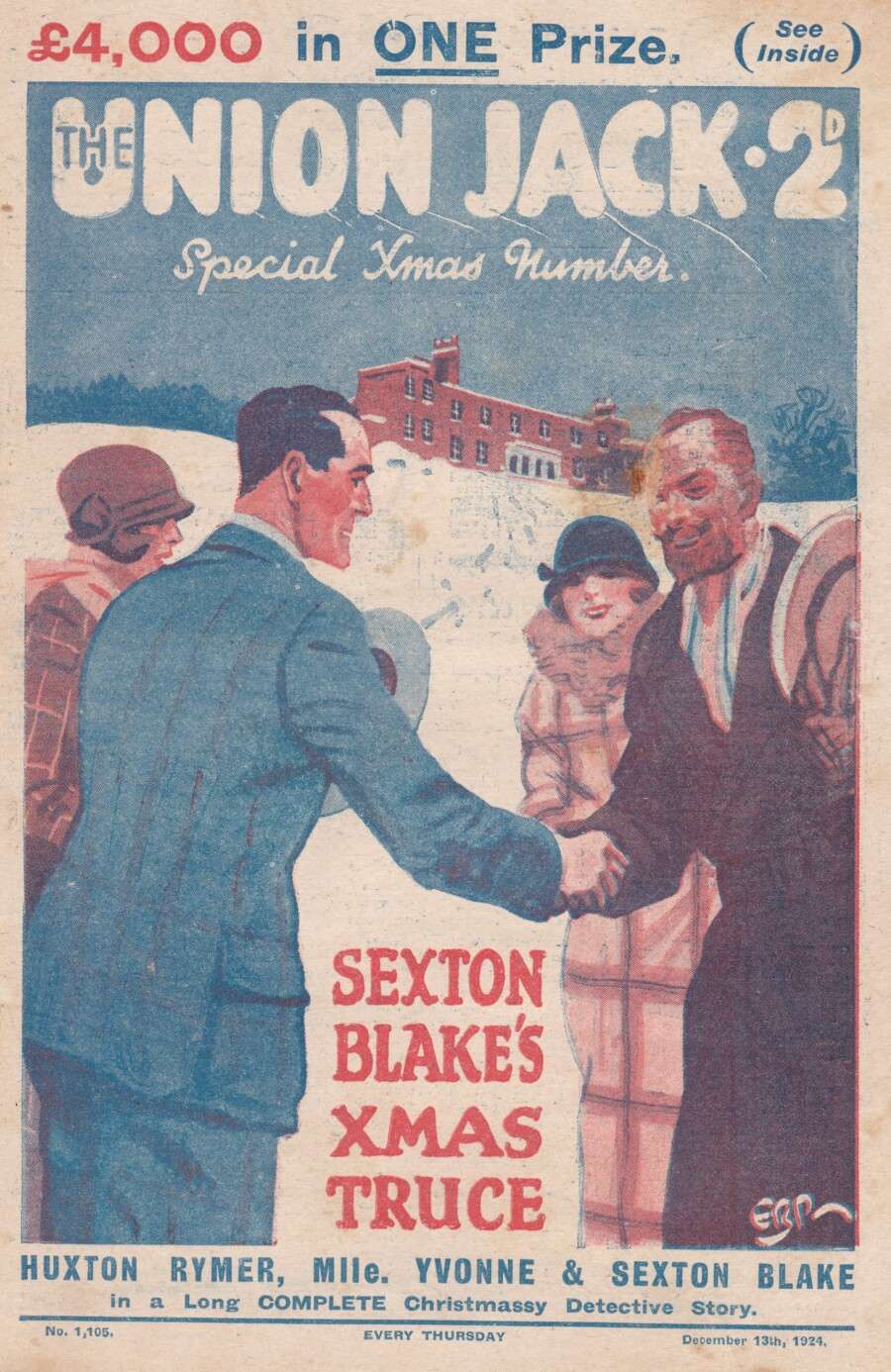 Comic Book Cover For Union Jack 1105 - Sexton Blake's Xmas Truce