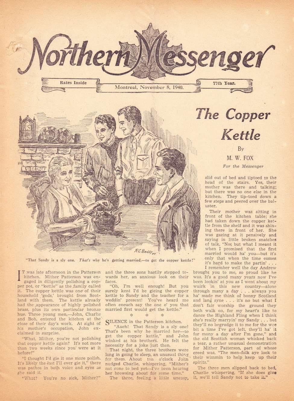 Book Cover For Northern Messenger (1940-11-08)