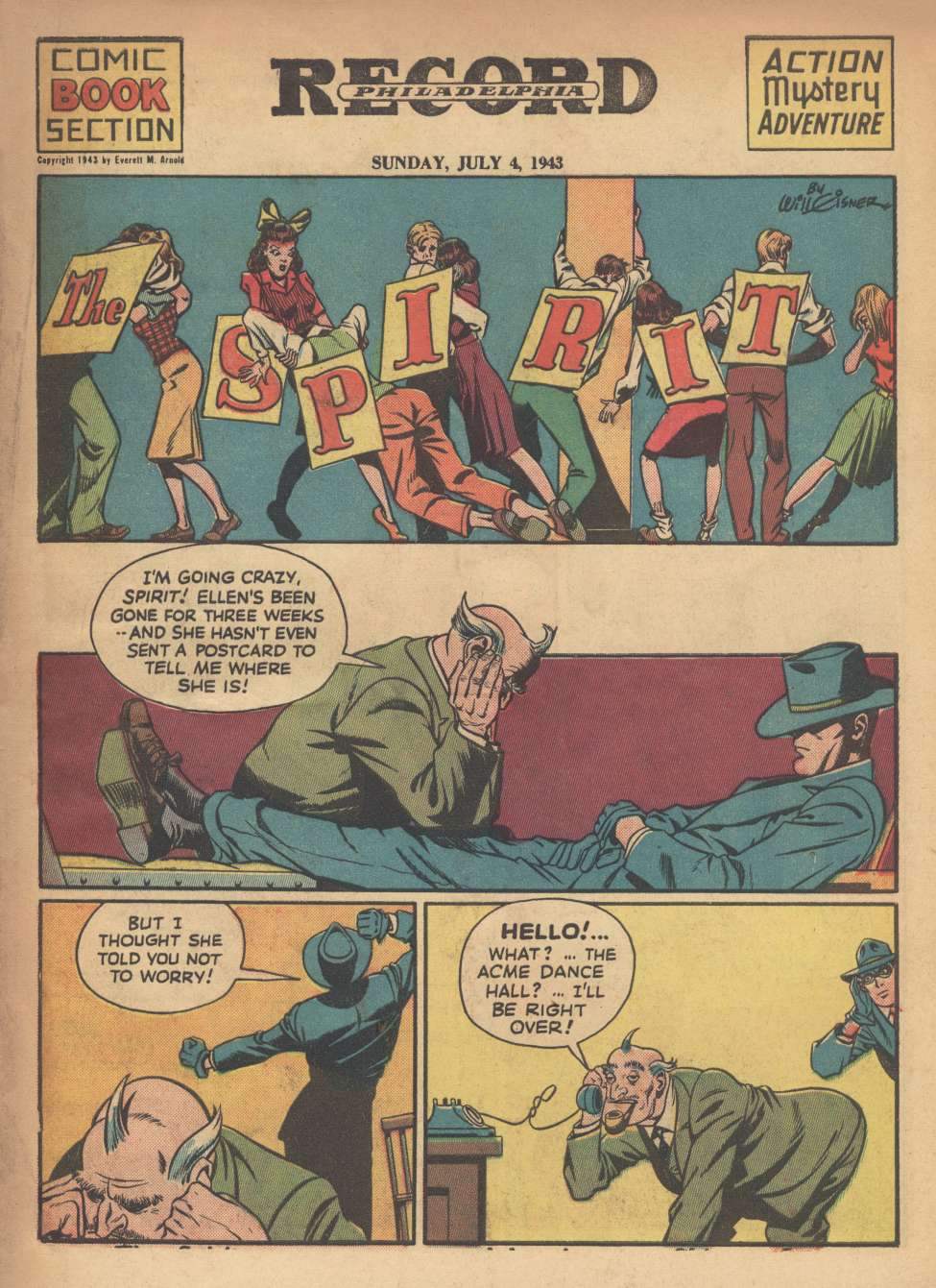Comic Book Cover For The Spirit (1943-07-04) - Philadelphia Record