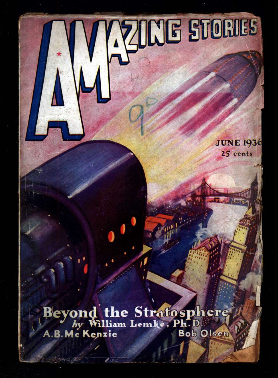 Book Cover For Amazing Stories v10 10 - Beyond the Stratosphere - William Lemkin