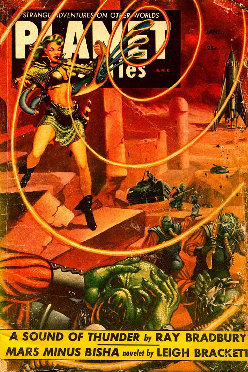 Book Cover For Planet Stories v6 4 - A Sound of Thunder - Ray Bradbury