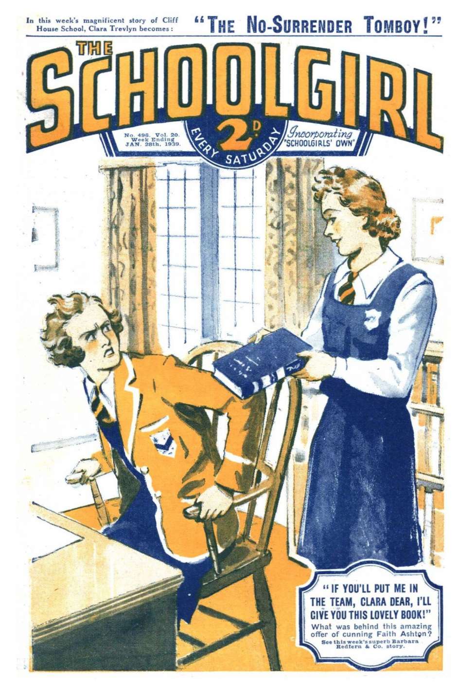 Comic Book Cover For The Schoolgirl 496