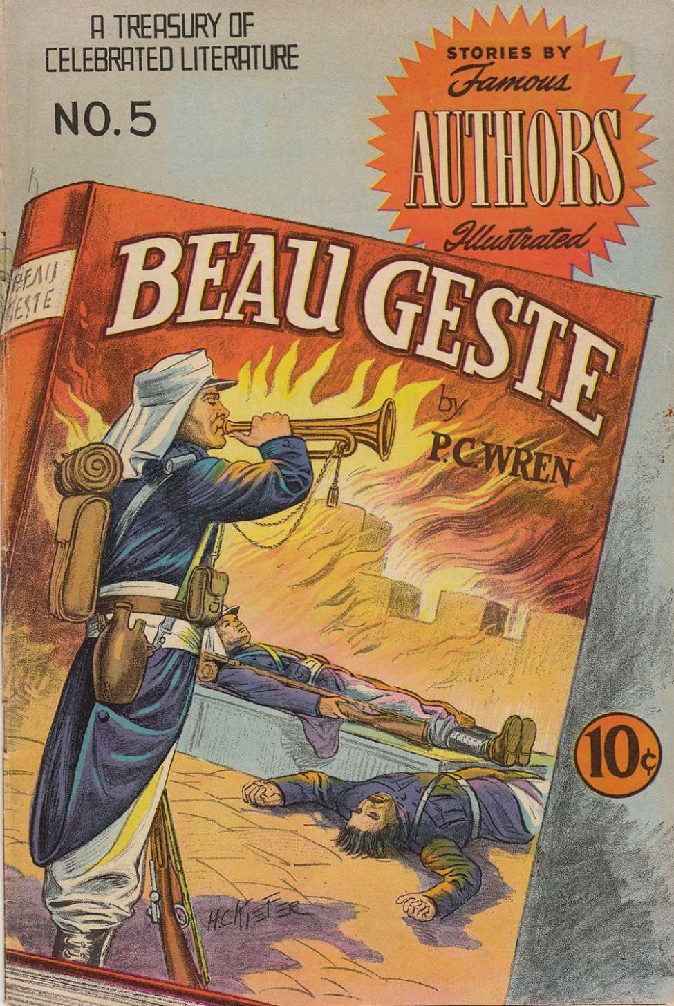 Comic Book Cover For Stories By Famous Authors Illustrated 5 - Beau Geste - Version 1