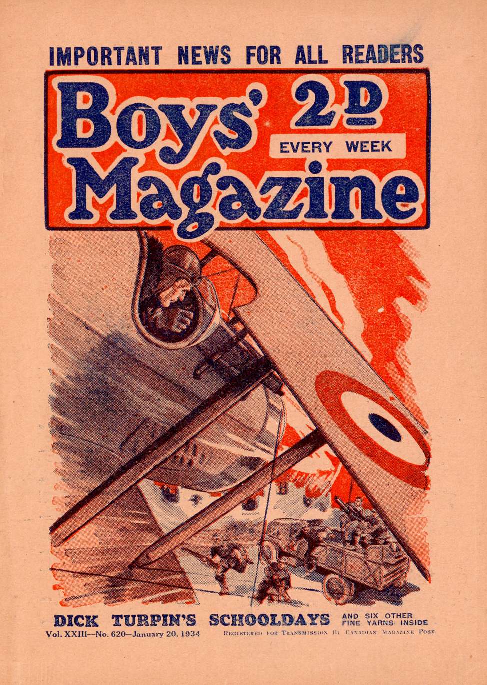 Comic Book Cover For Boys' Magazine 620