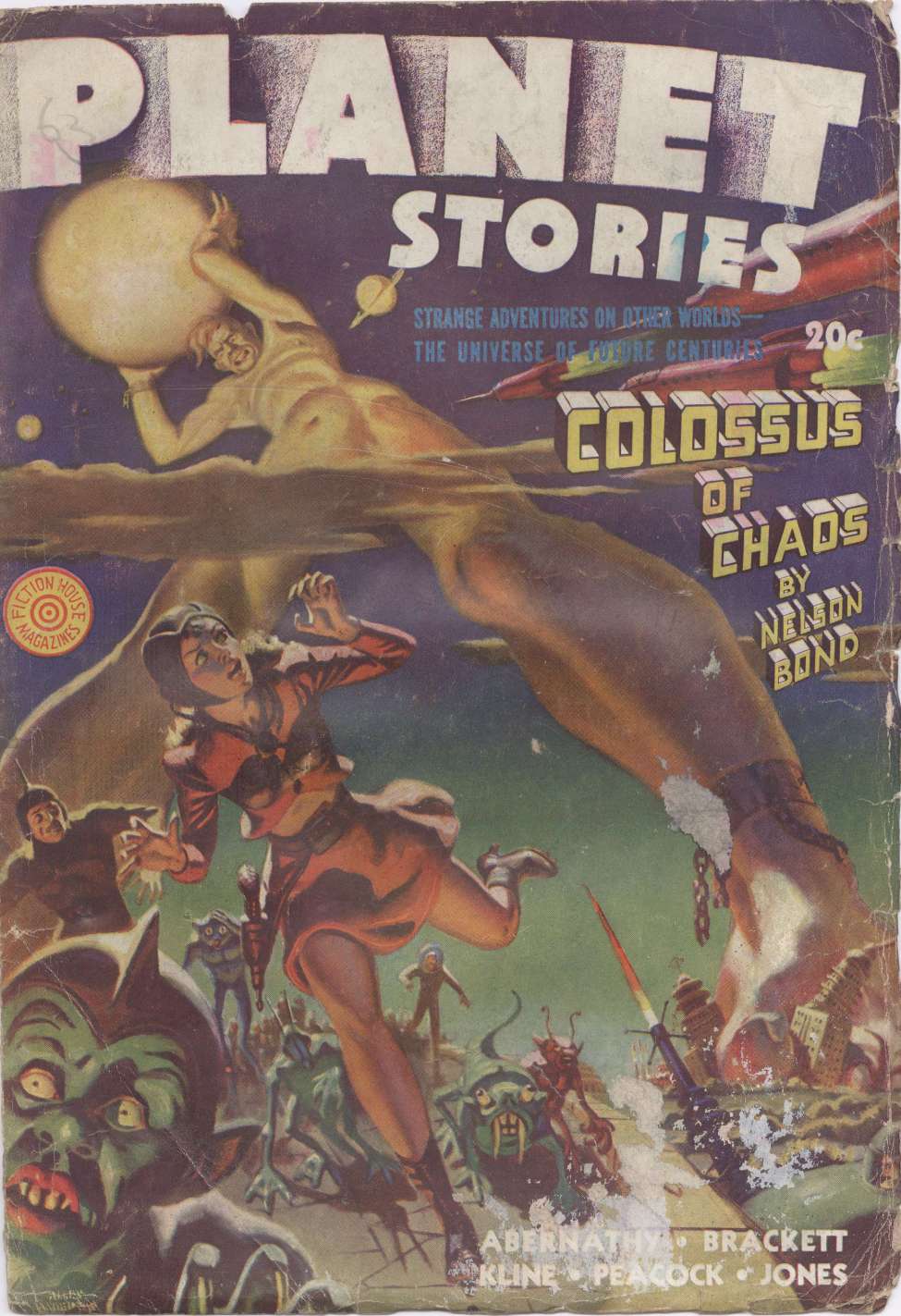Comic Book Cover For Planet Stories v2 1 - Colossus of Chaos - Nelson S. Bond