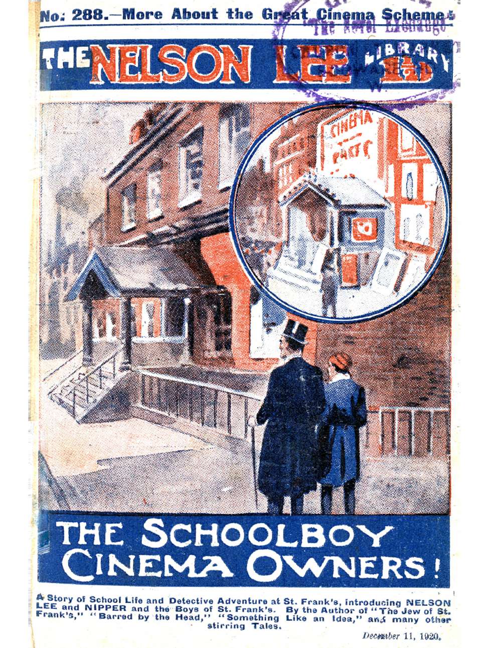 Book Cover For Nelson Lee Library s1 288 - The Schoolboy Cinema Owners