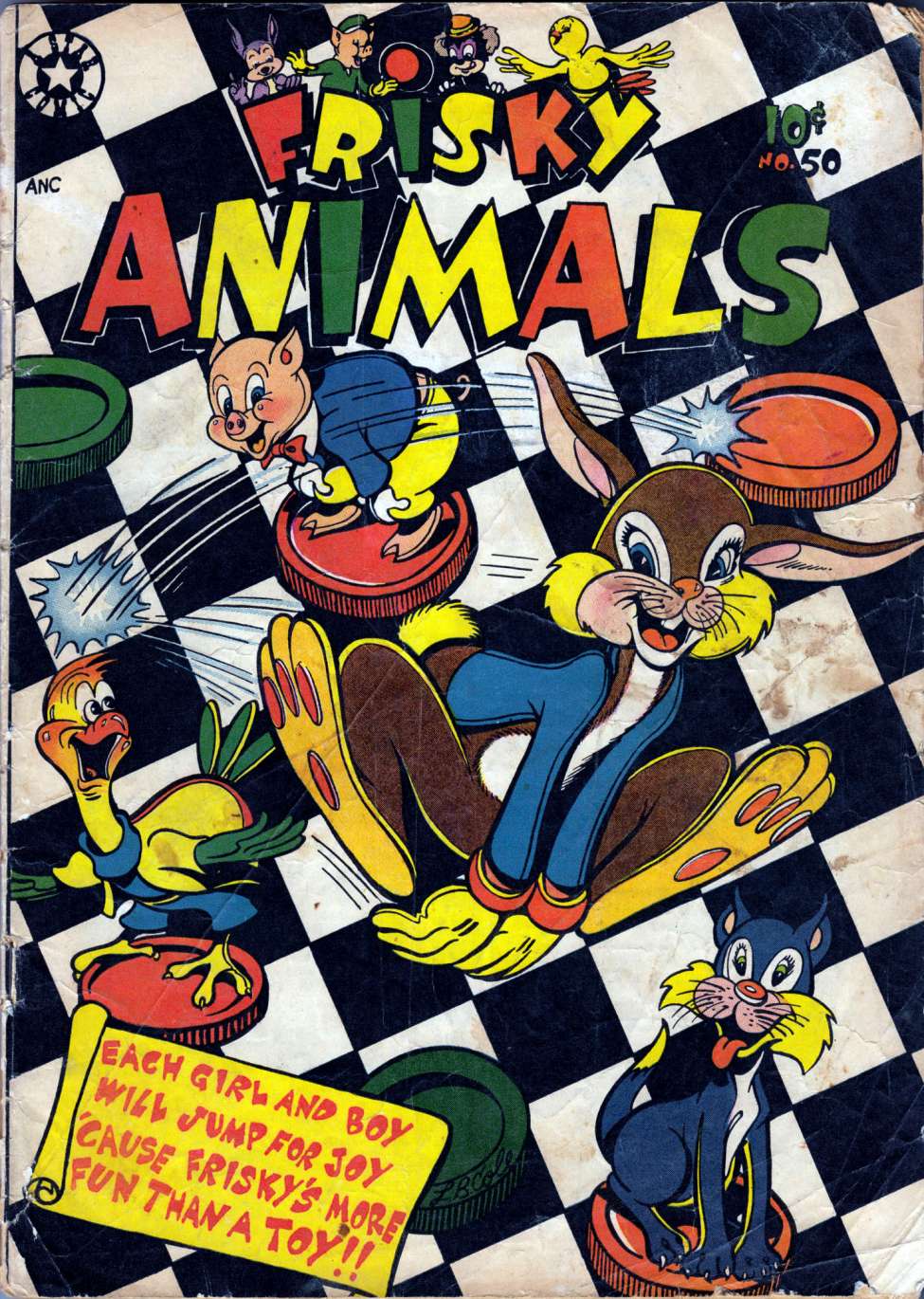 Comic Book Cover For Frisky Animals 50