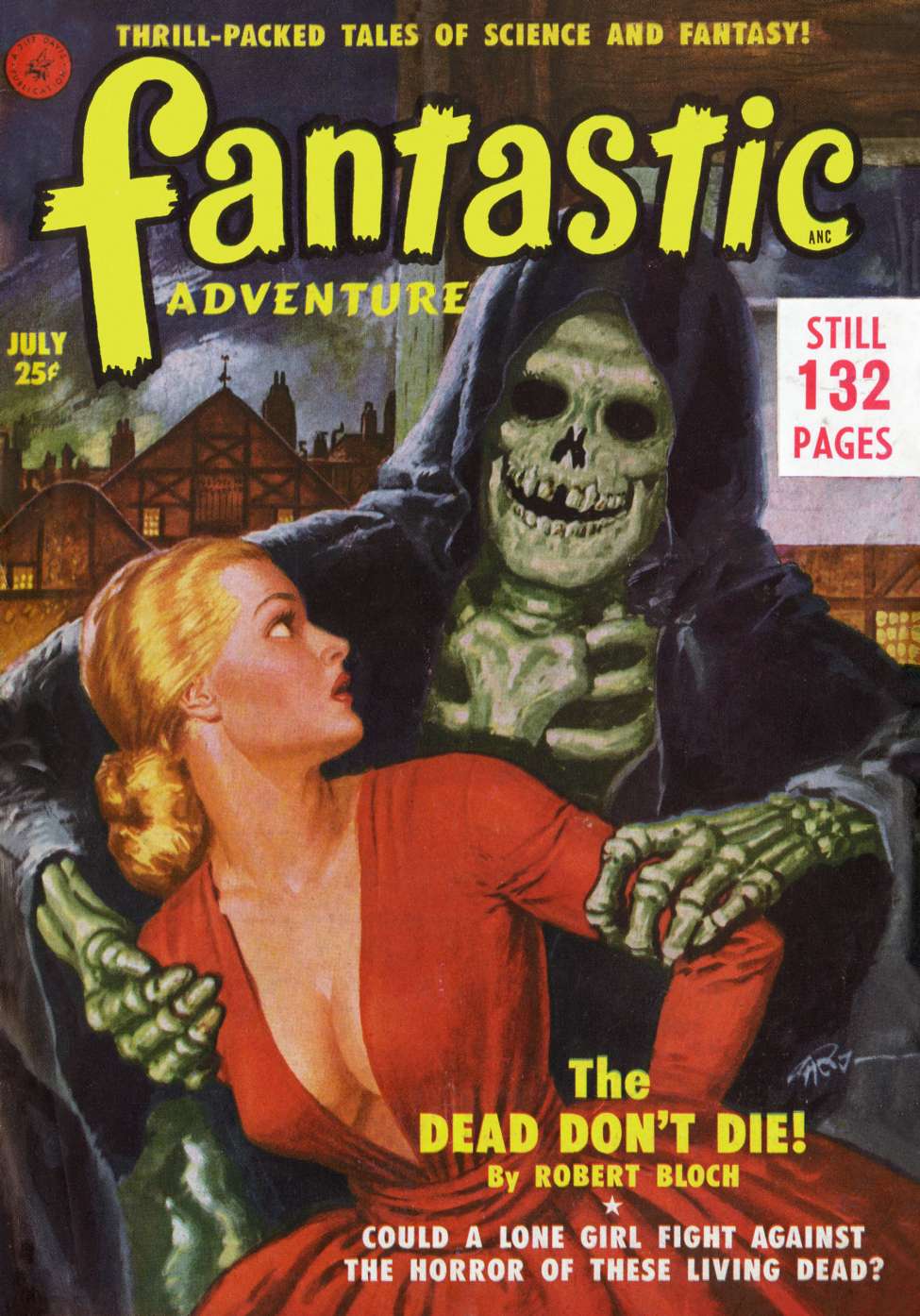Comic Book Cover For Fantastic Adventures v13 7 - The Dead Don't Die! - Robert Bloch