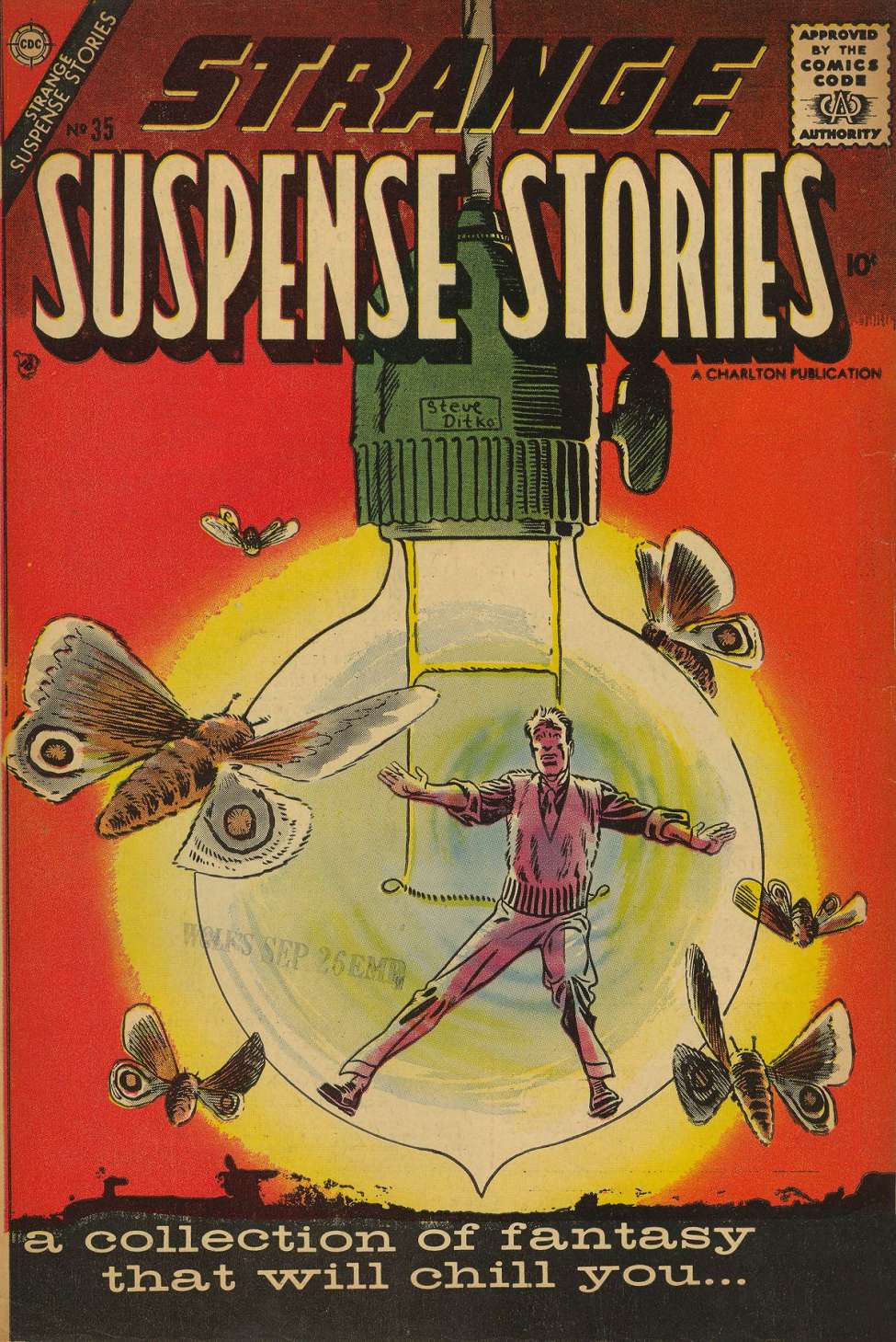 Comic Book Cover For Strange Suspense Stories 35