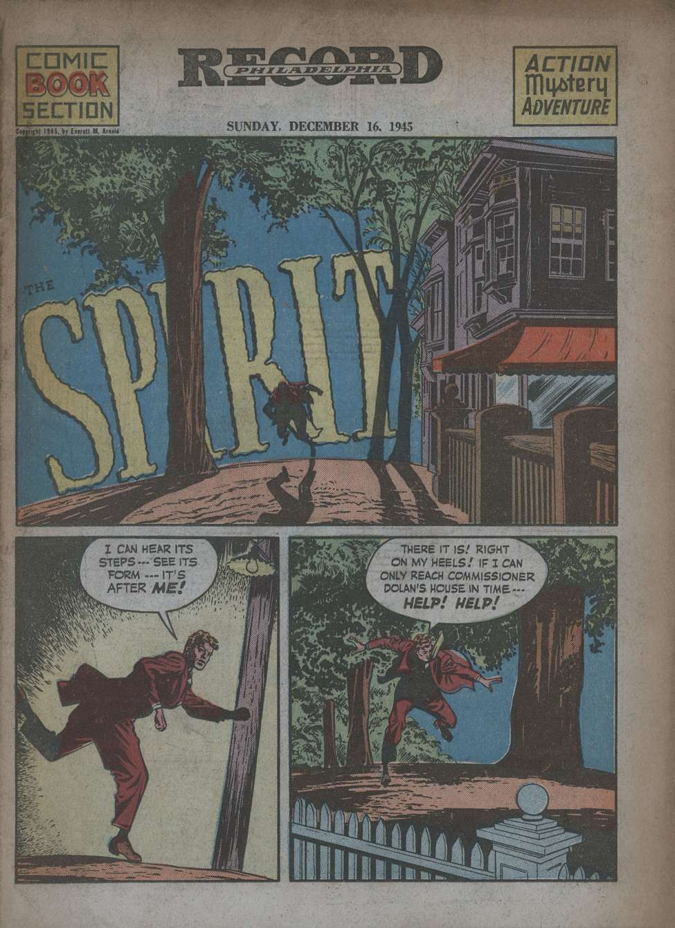 Comic Book Cover For The Spirit (1945-12-16) - Philadelphia Record