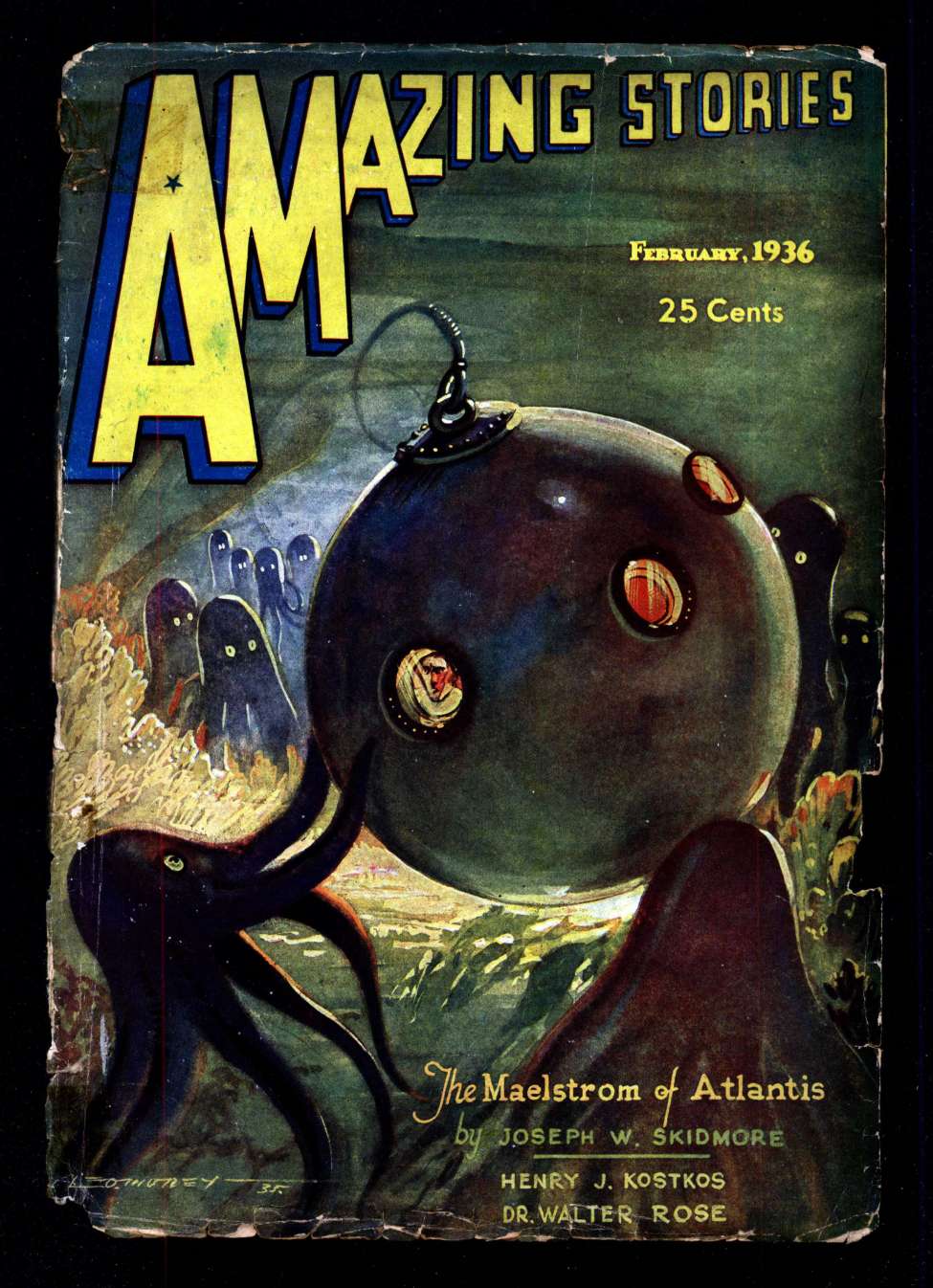 Book Cover For Amazing Stories v10 8 - The Maelstrom of Atlantis - Joseph Wm. Skidmore