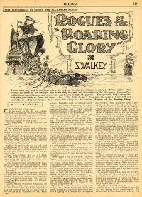 Large Thumbnail For Chums 1930-31 Serial - Rogues of the Roaring Glory by S. Walkey