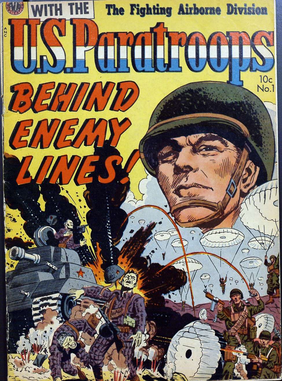 Comic Book Cover For With the U.S. Paratroops Behind Enemy Lines 1