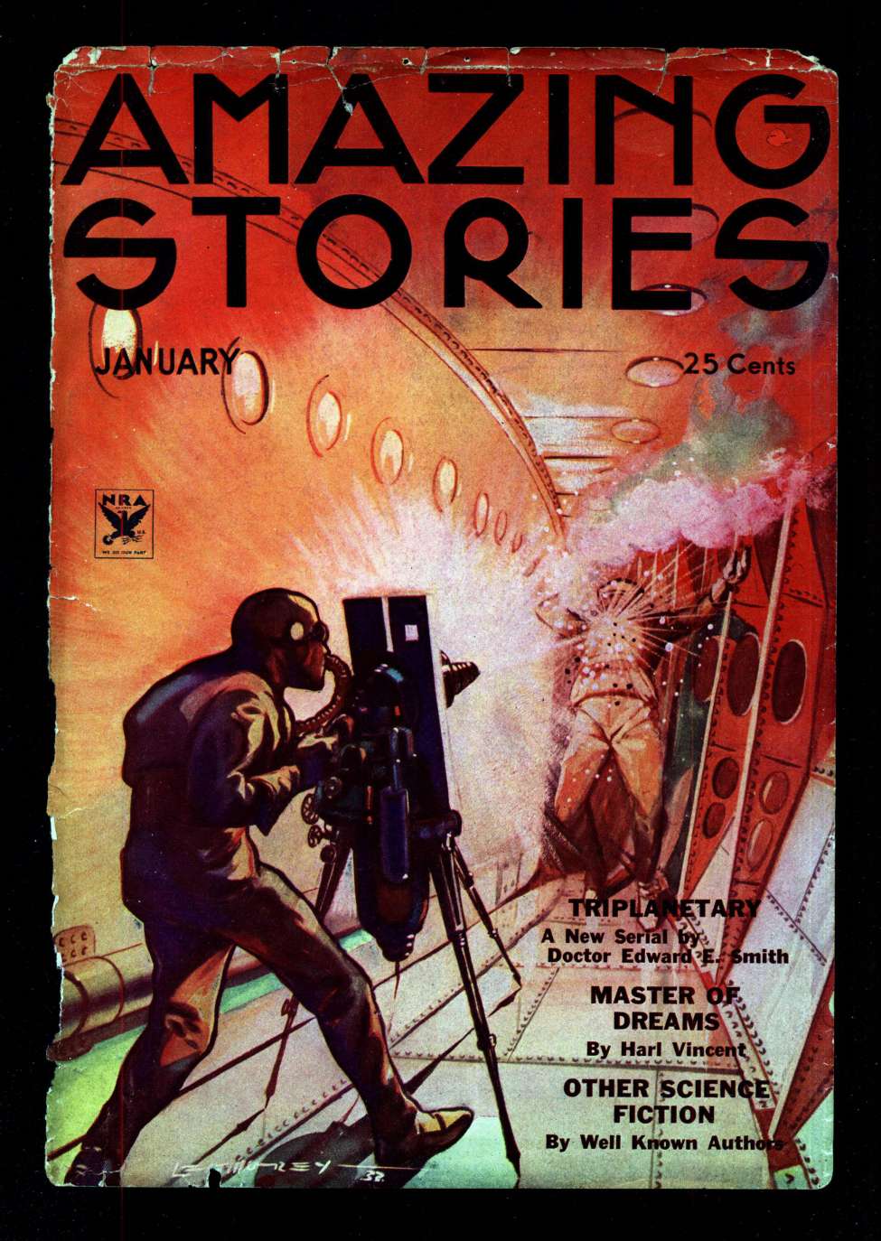 Book Cover For Amazing Stories v8 9 - Triplanetary - Edward E. Smith