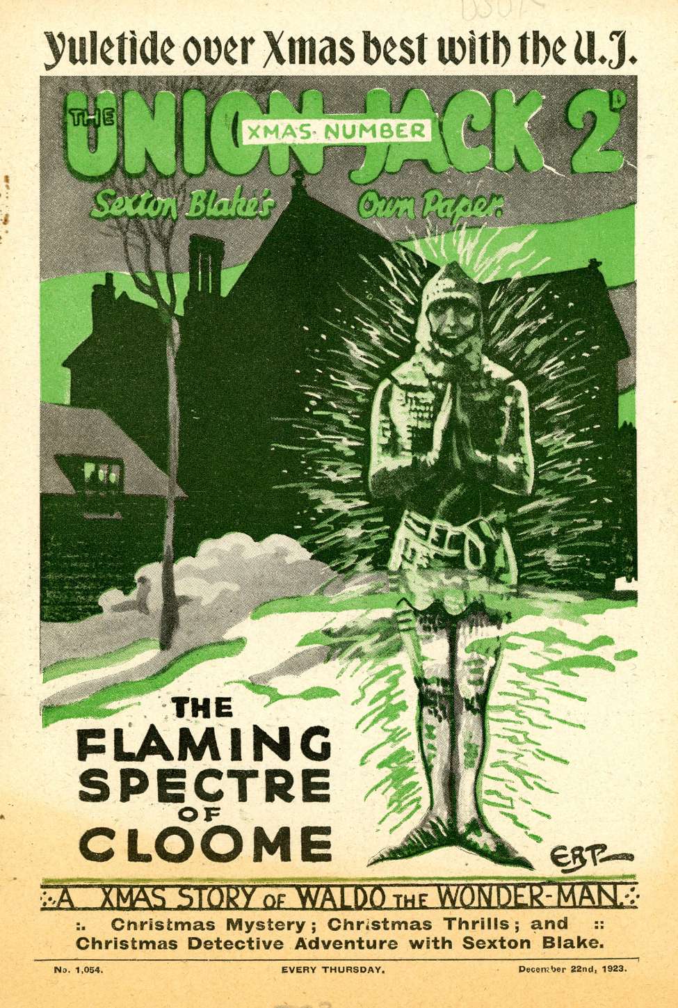 Book Cover For Union Jack 1054 - The Flaming Spectre of Cloome