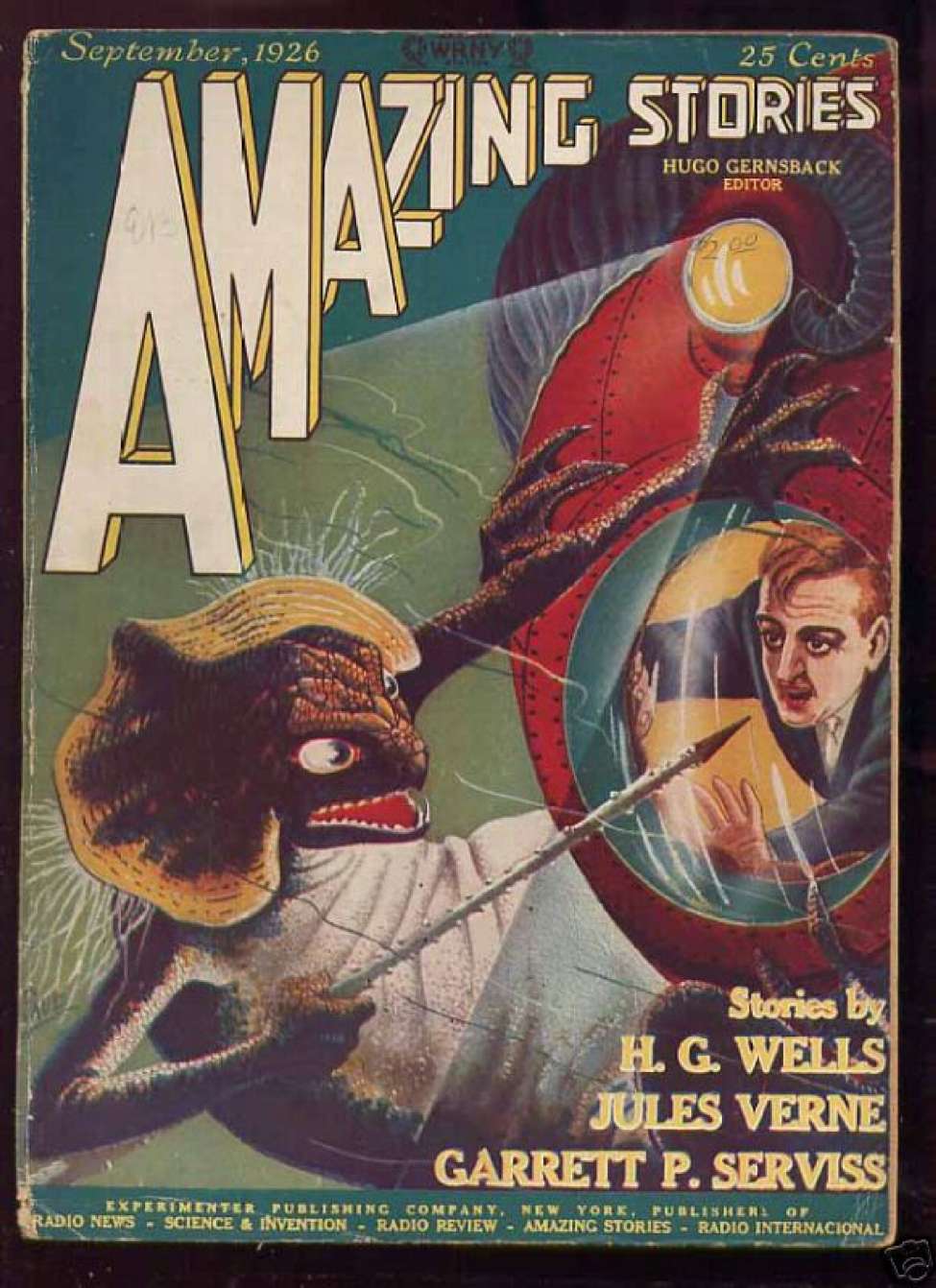 Comic Book Cover For Amazing Stories v1 6 - In the Abyss - H. G. Wells