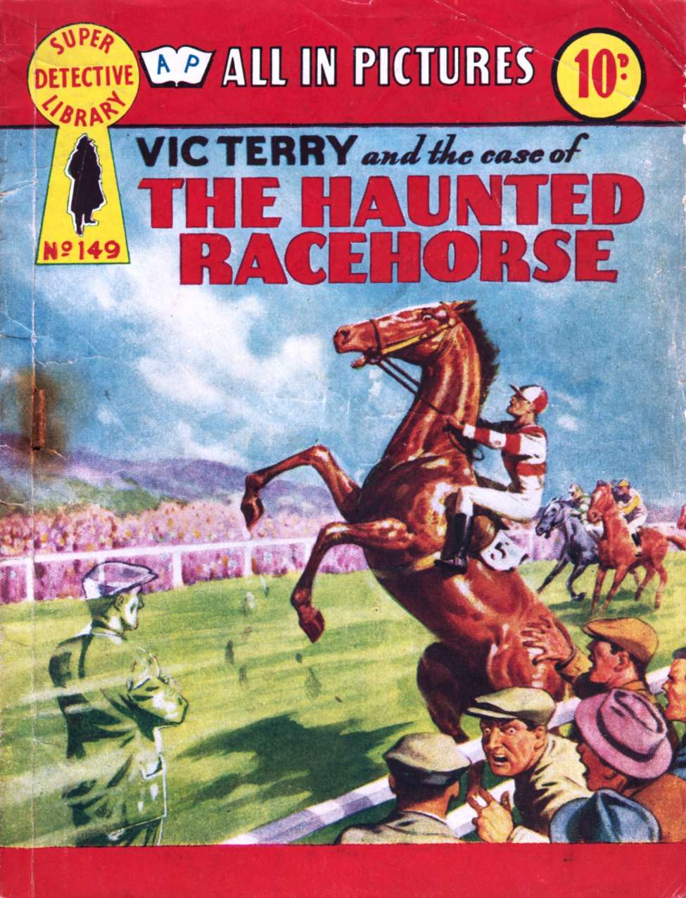 Book Cover For Super Detective Library 149 - Vic Terry-Case of The Haunted Racehorse.