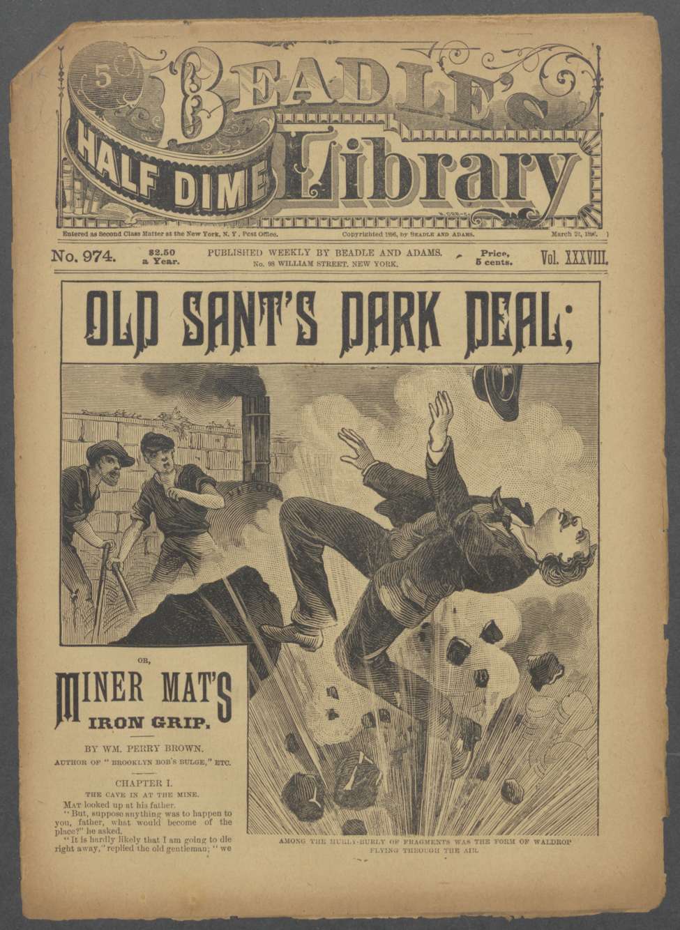 Book Cover For Beadle's Half Dime Library 974 - Old Sant's Dark Deal