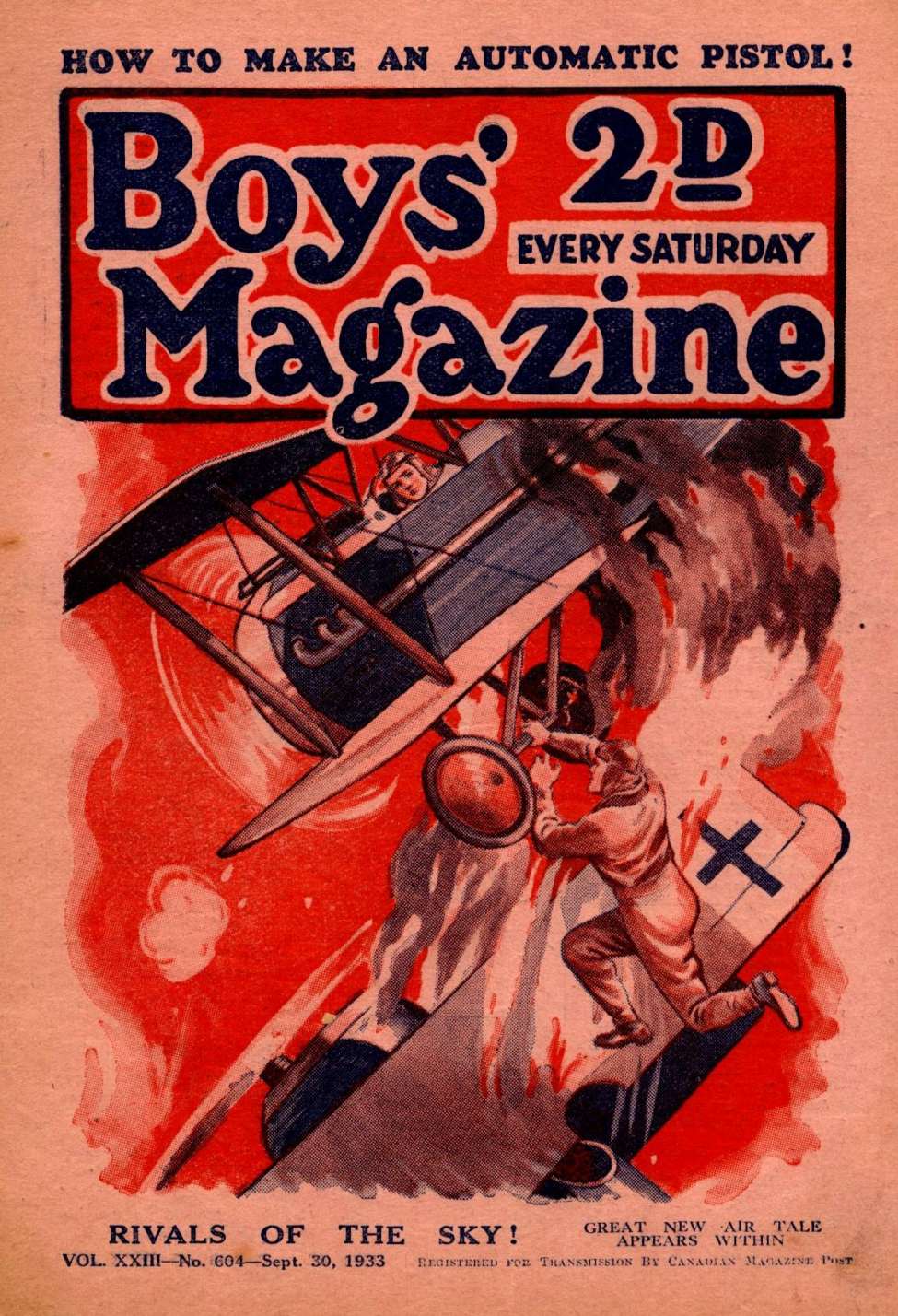 Comic Book Cover For Boys' Magazine 604