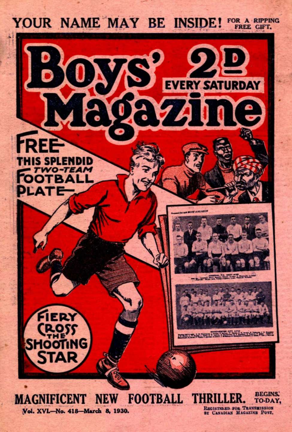 Comic Book Cover For Boys' Magazine 418
