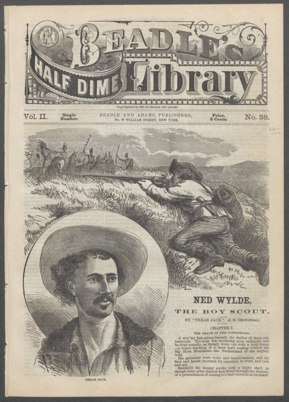 Book Cover For Beadle's Half Dime Library 38 - Ned Wylde, the Boy Scout