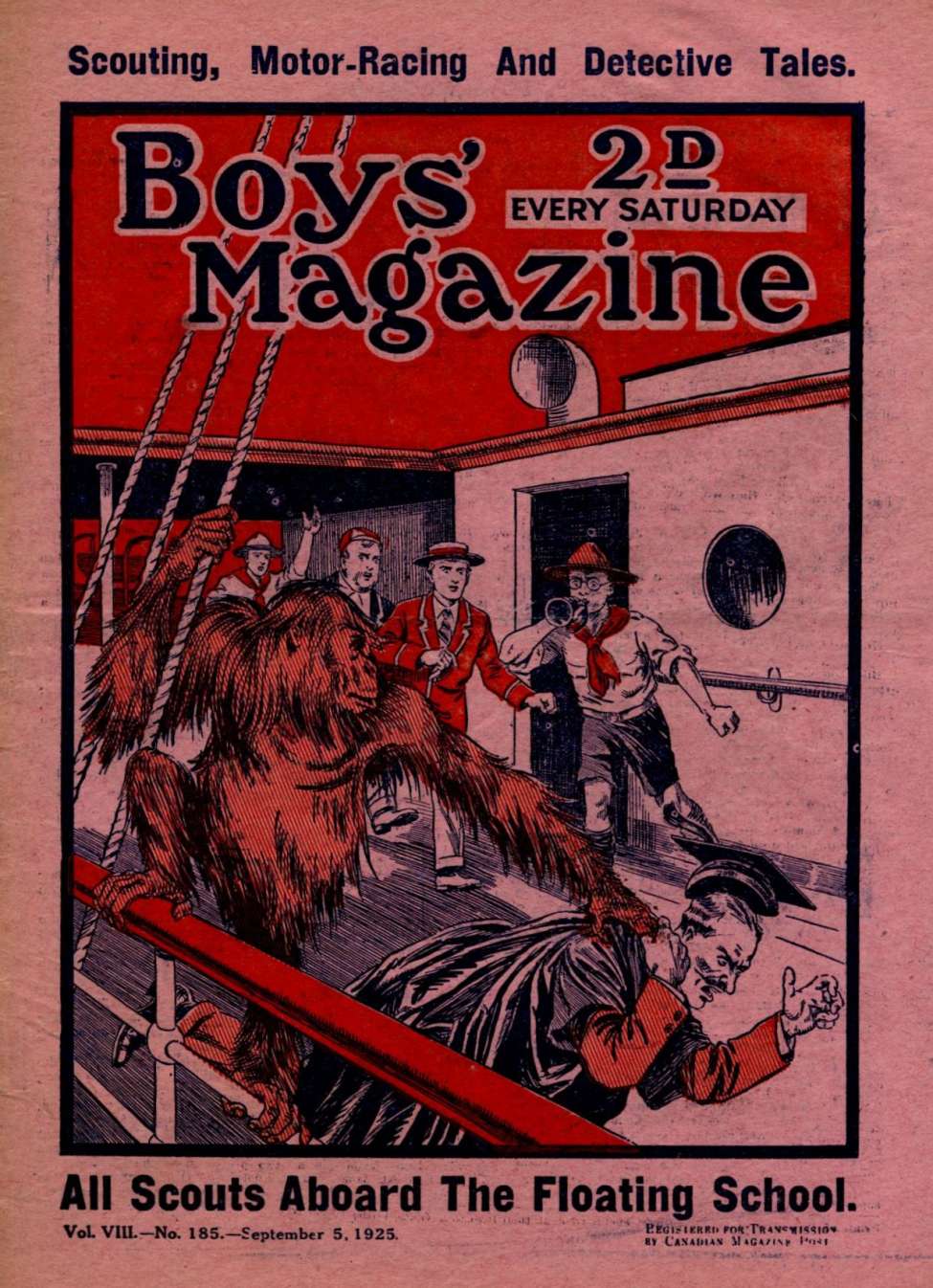 Comic Book Cover For Boys' Magazine 185