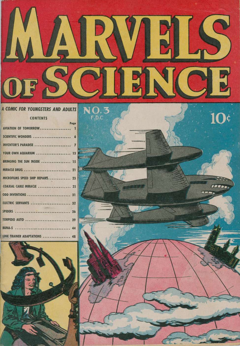 Comic Book Cover For Marvels of Science 3