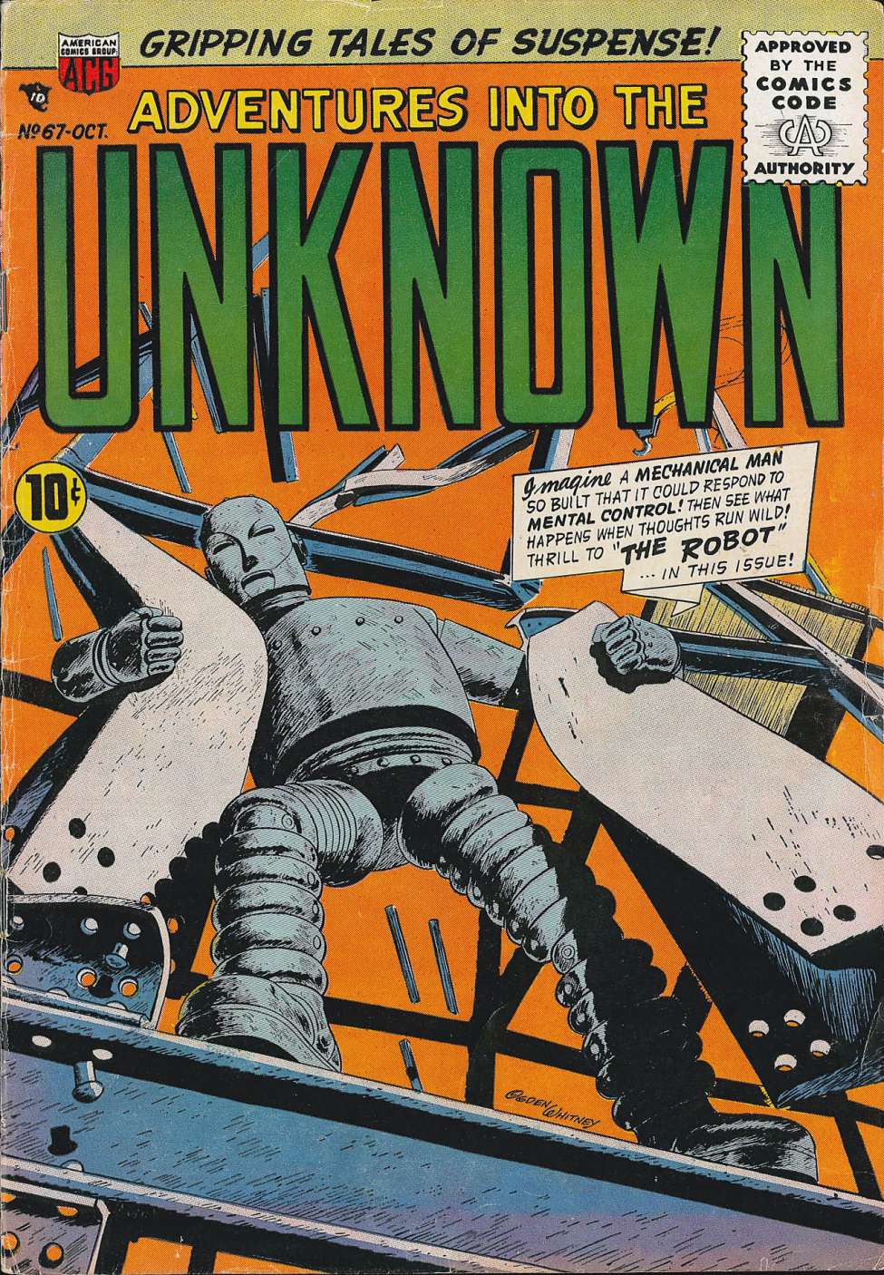Comic Book Cover For Adventures into the Unknown 67