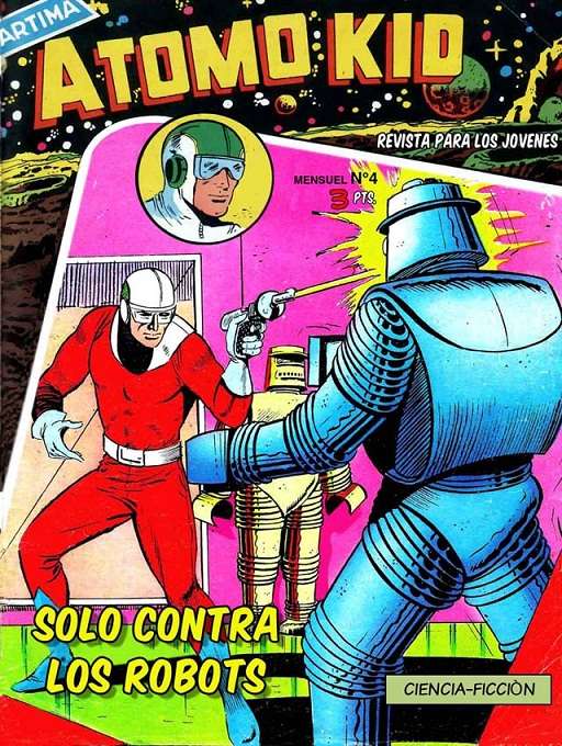 Comic Book Cover For Atomo Kid 4 Solo contra los robots