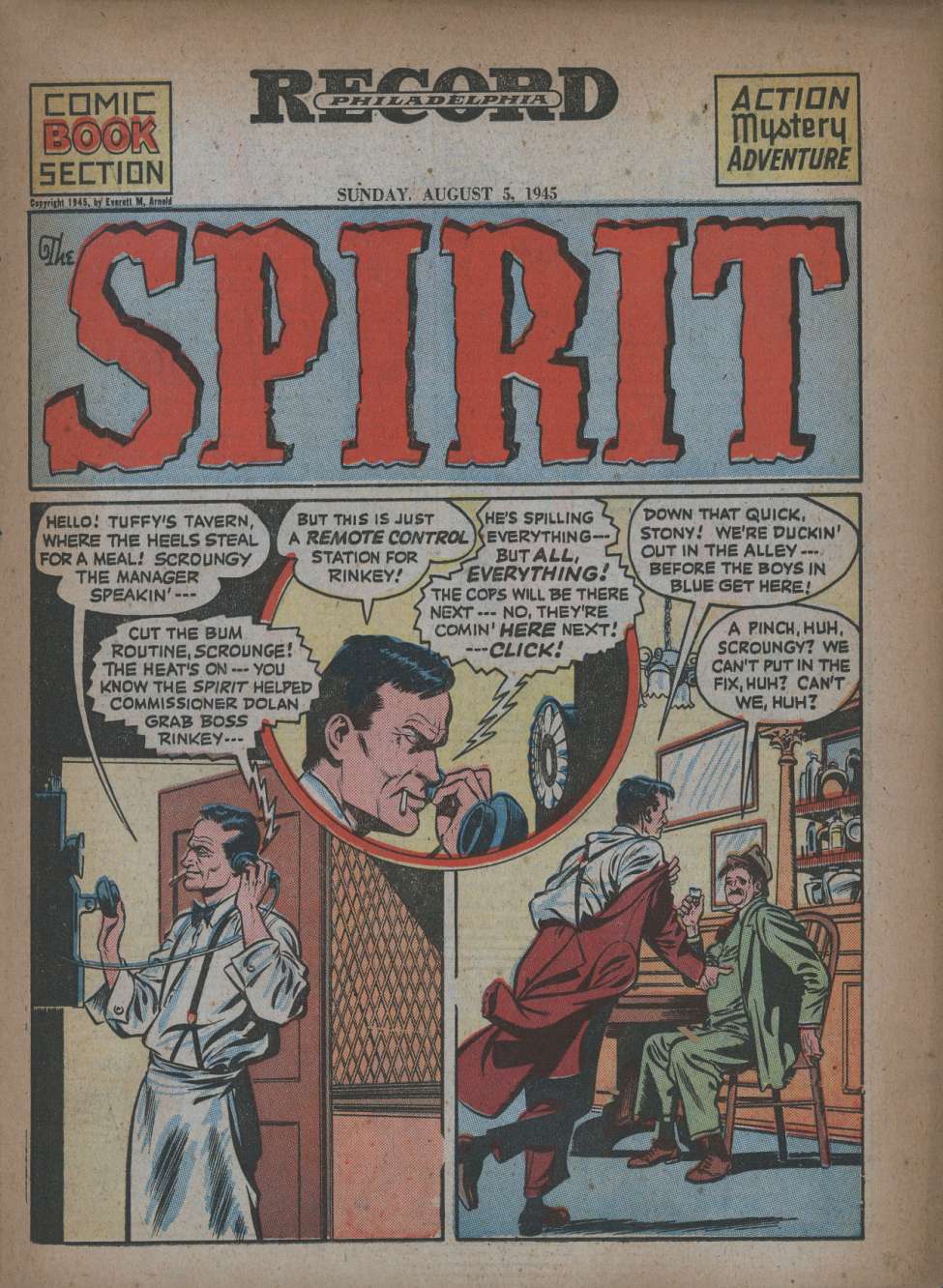 Comic Book Cover For The Spirit (1945-08-05) - Philadelphia Record