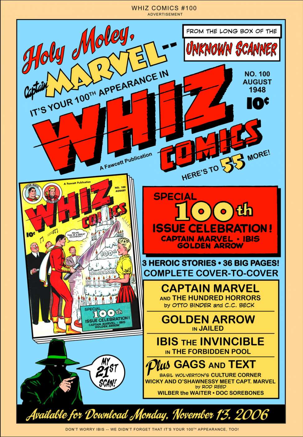 Comic Book Cover For Whiz Comics 100