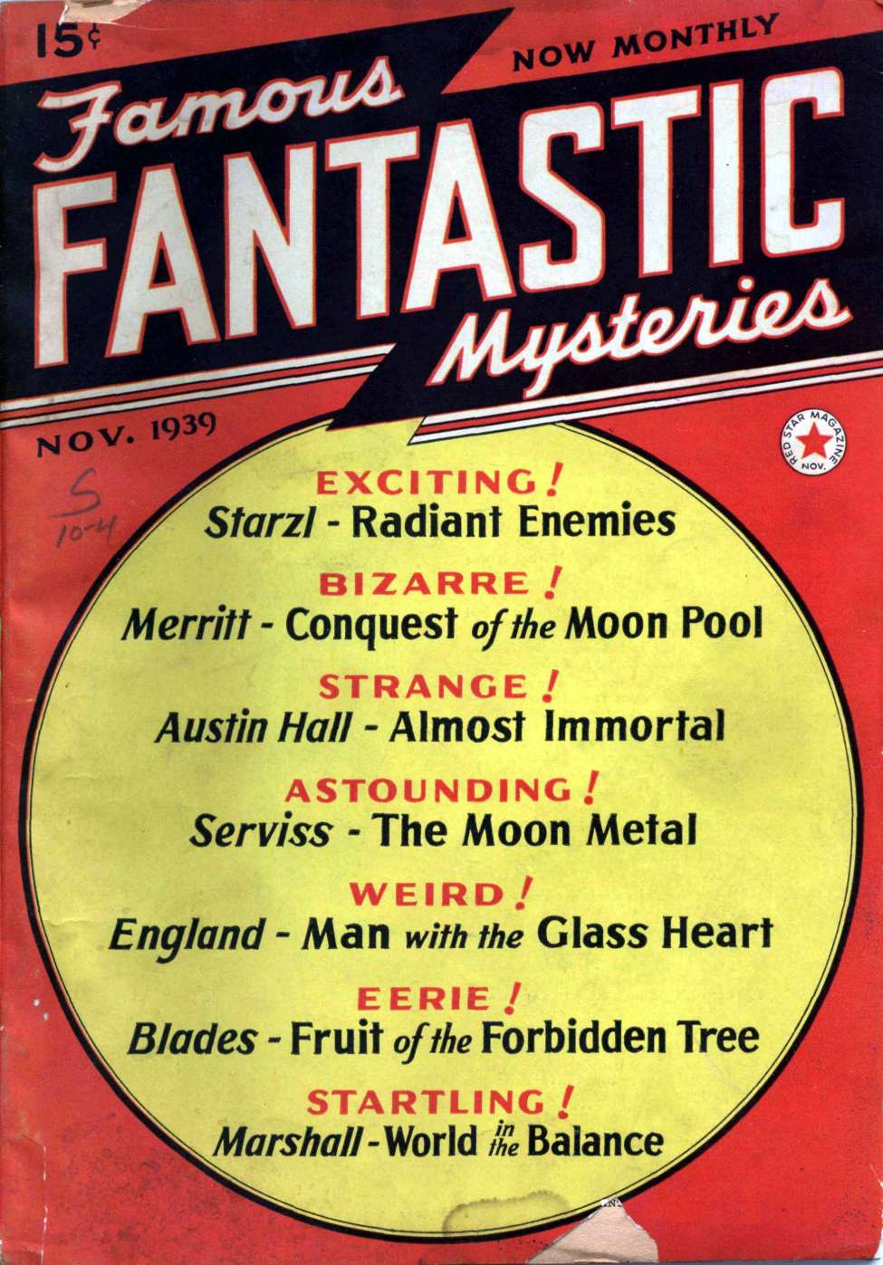 Book Cover For Famous Fantastic Mysteries v1 2 - The Radiant Enemies - R. F. Starzl