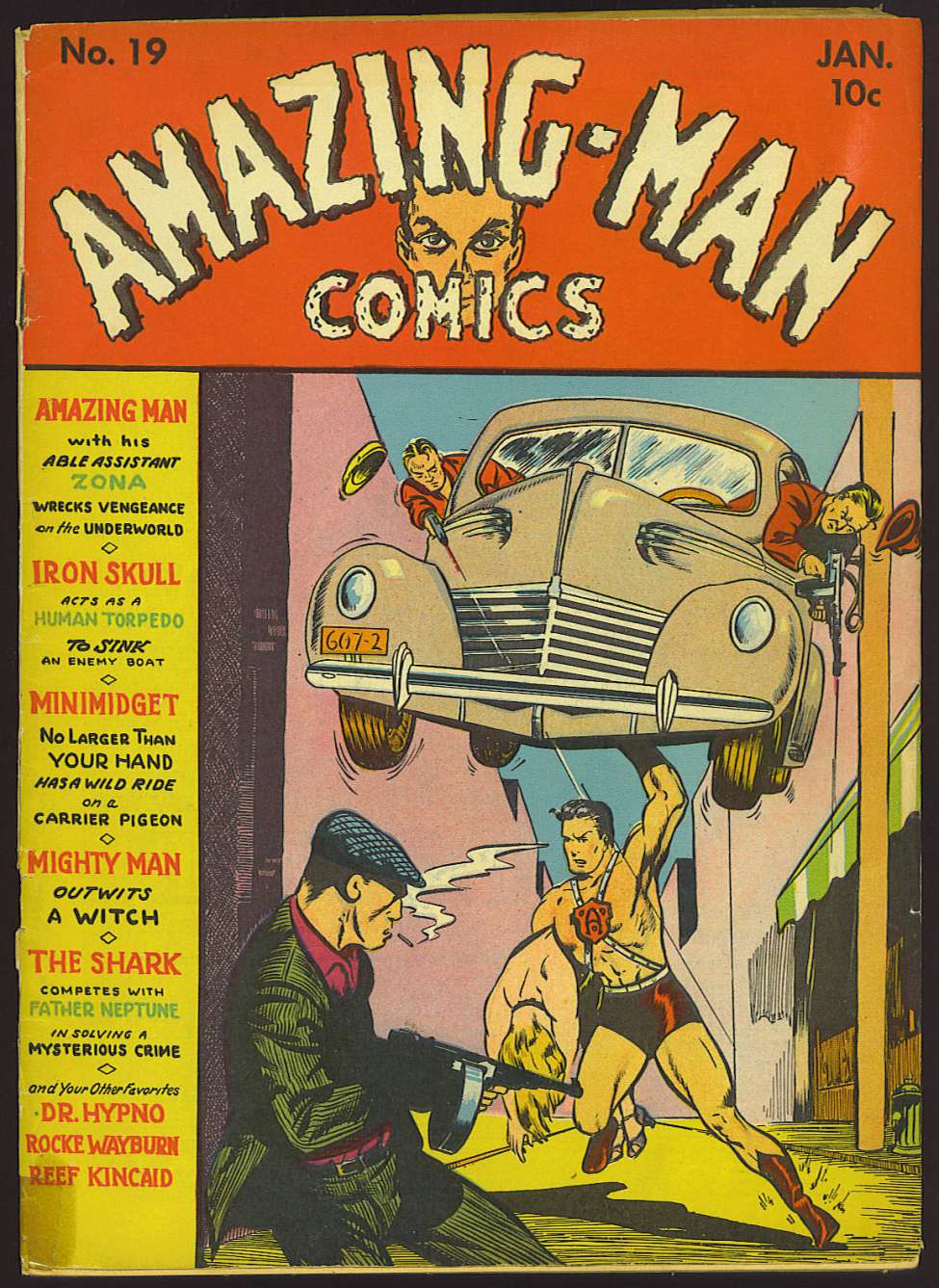 Comic Book Cover For Amazing Man Comics 19 (2 fiche) - Version 2