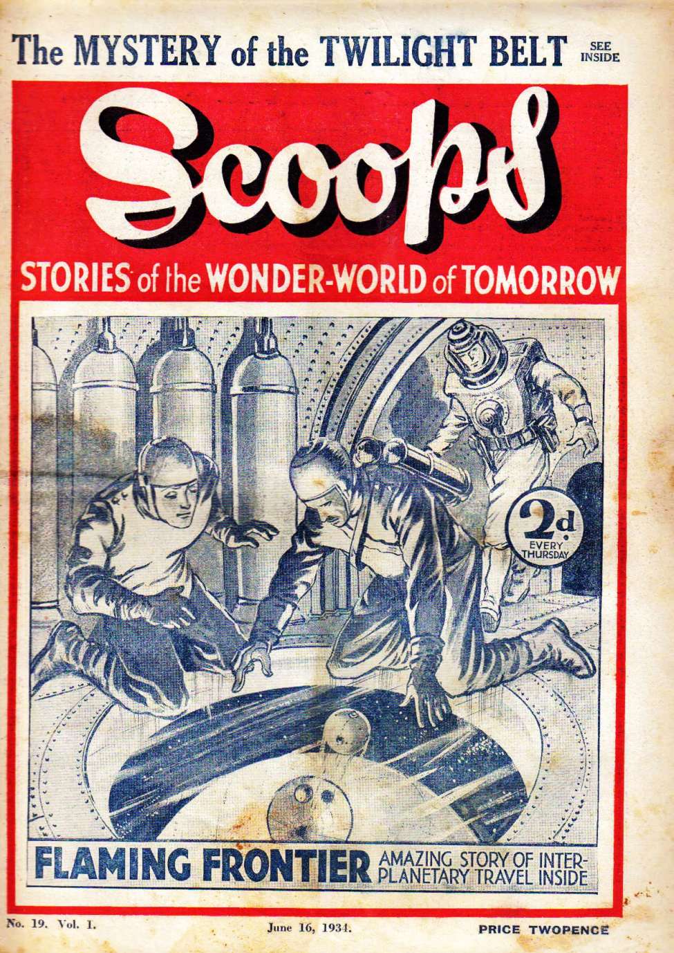 Comic Book Cover For Scoops 19 - Flaming Frontier