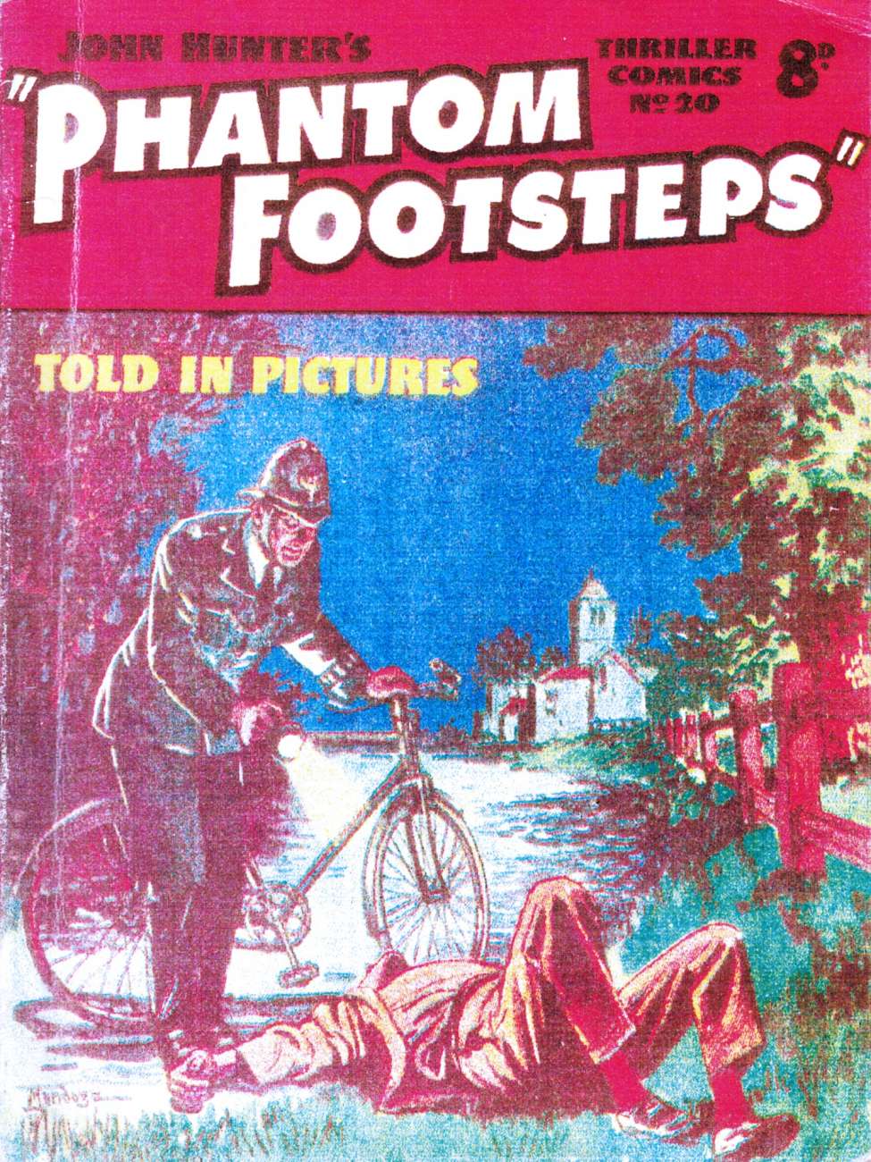 Book Cover For Thriller Comics 20 - John Hunter's Phantom Footsteps