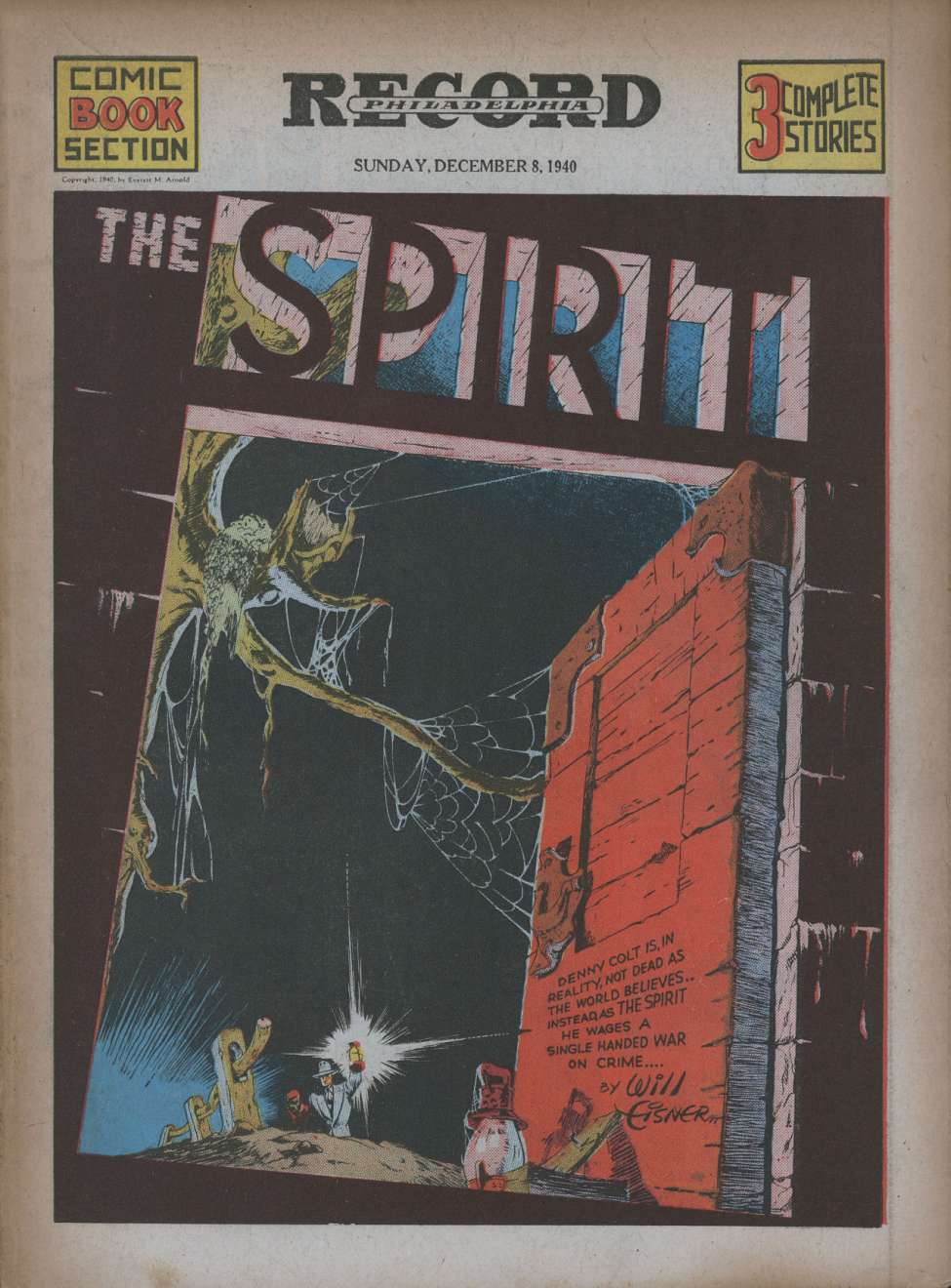 Comic Book Cover For The Spirit (1940-12-08) - Philadelphia Record