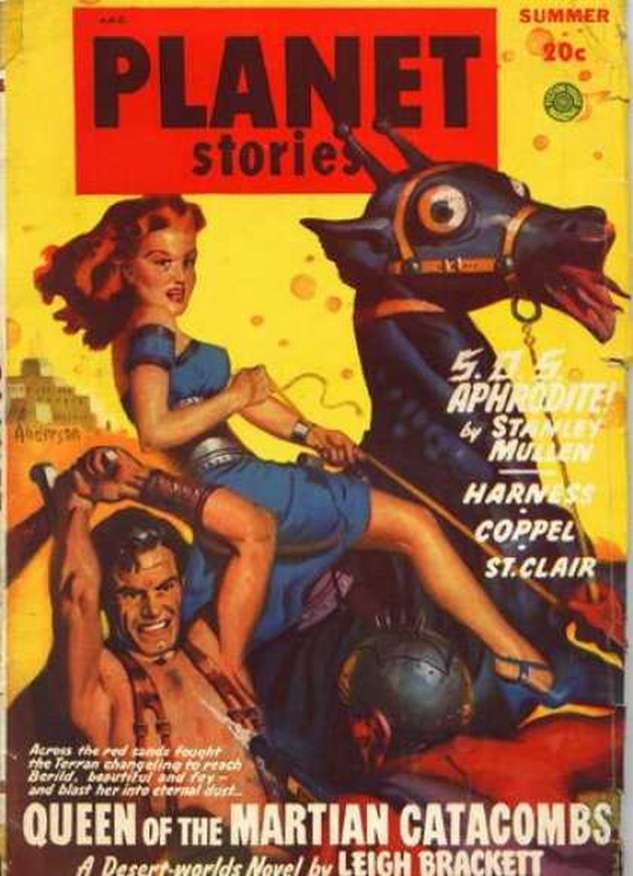 Comic Book Cover For Planet Stories v4 3 - Queen of the Martian Catacombs - Leigh Brackett