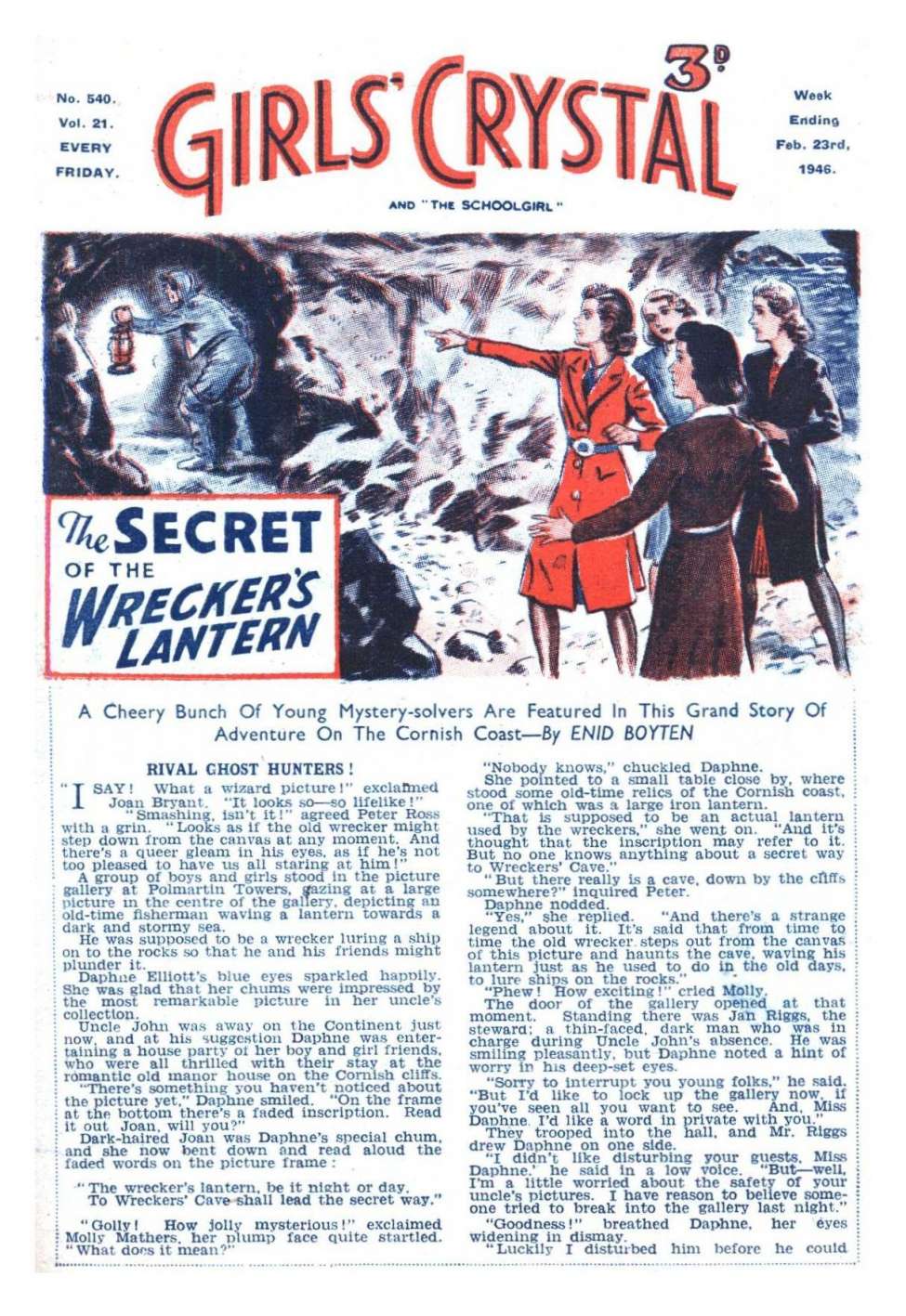 Book Cover For Girls' Crystal 540 - The Secret Of The Wrecker's Lantern