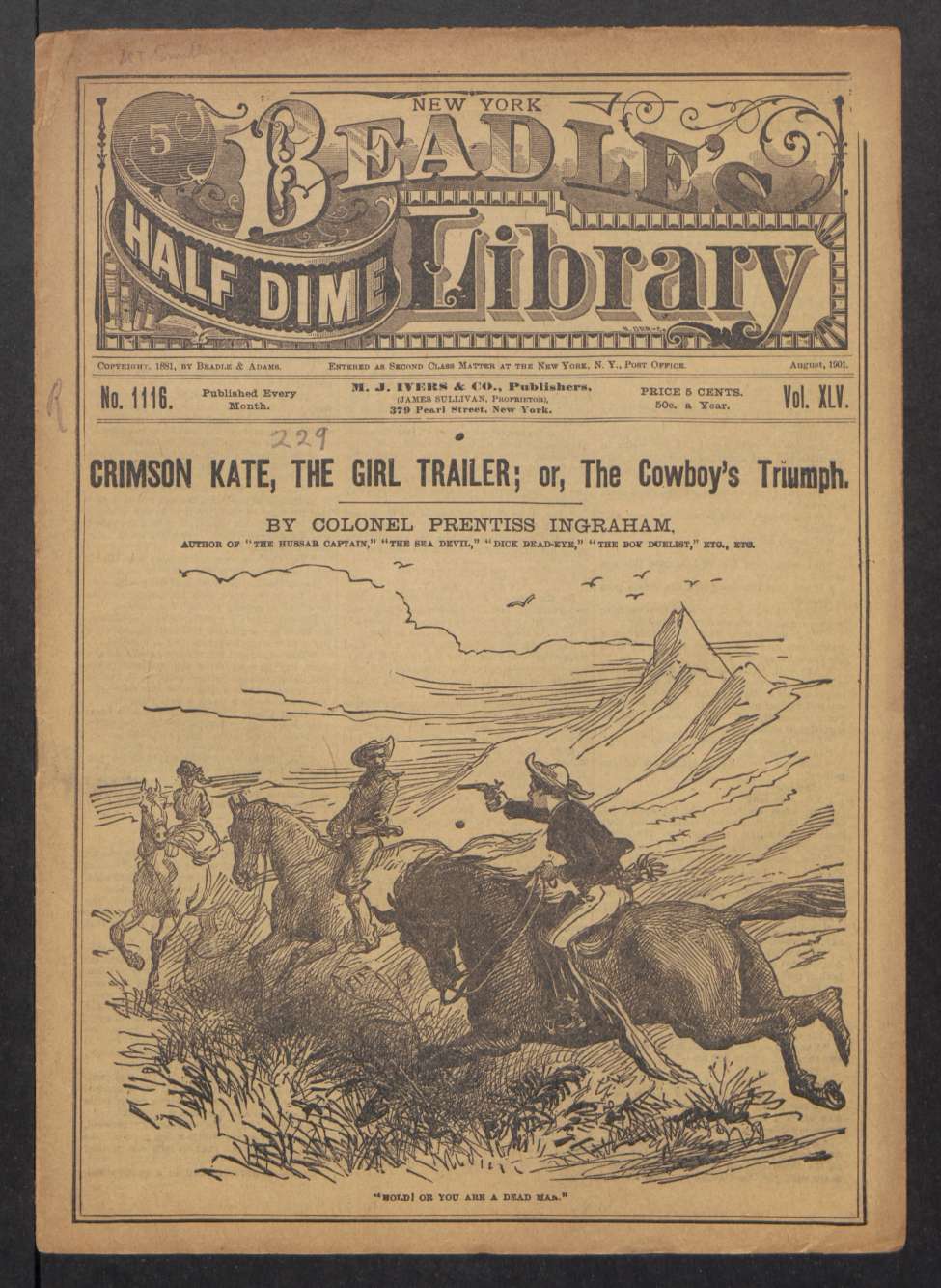 Book Cover For Beadle's Half Dime Library 1116 - Crimson Kate, the Girl Trailer