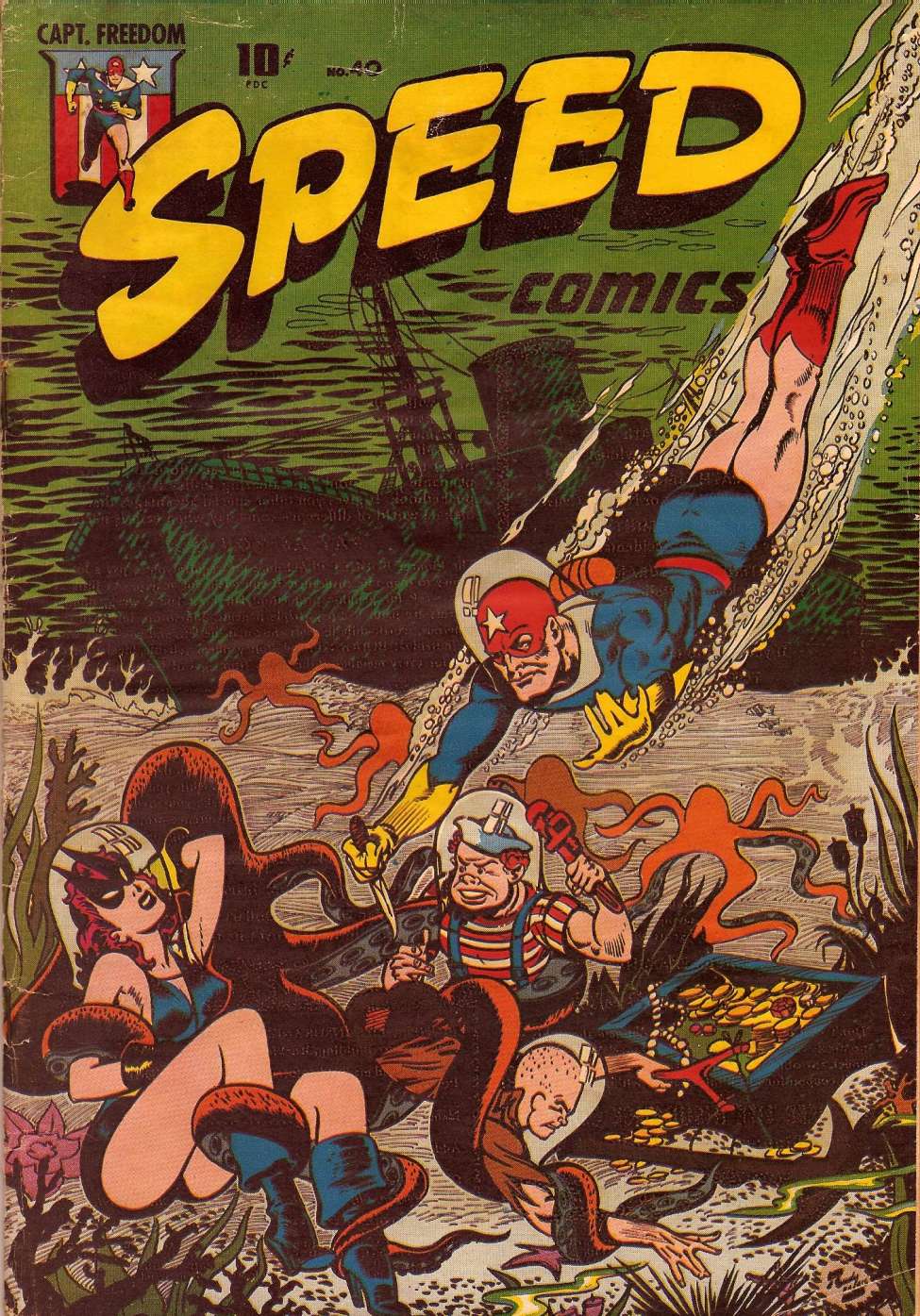 Comic Book Cover For Speed Comics 40 - Version 1