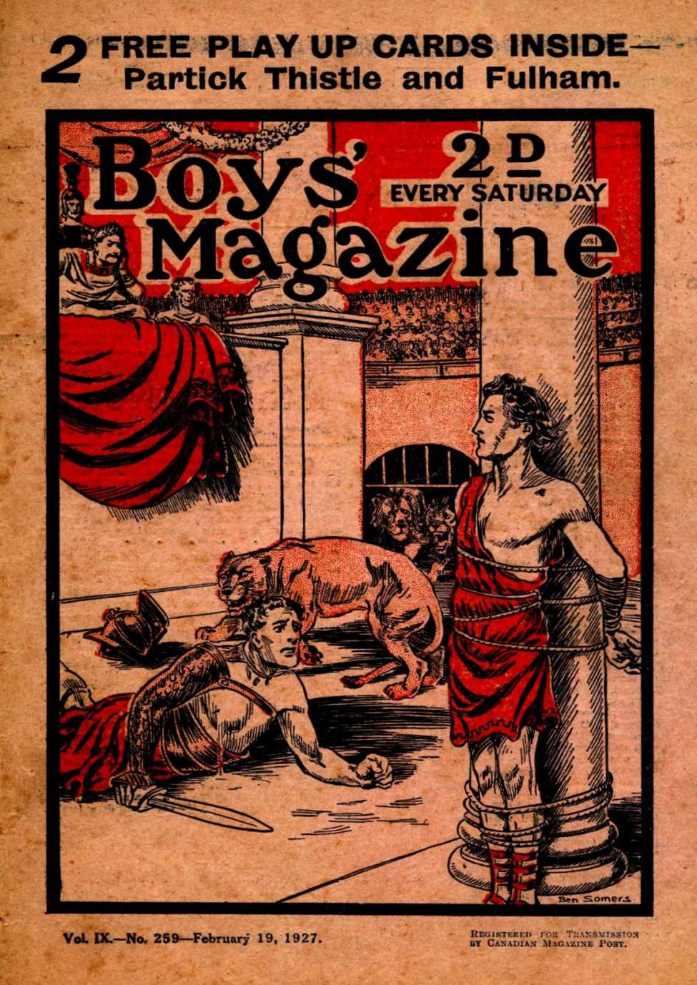 Comic Book Cover For Boys' Magazine 259