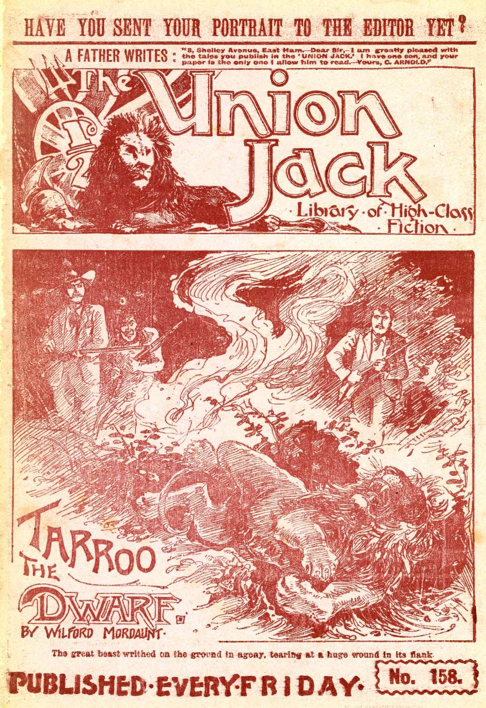 Comic Book Cover For The Union Jack 158 - Tarroo the Dwarf