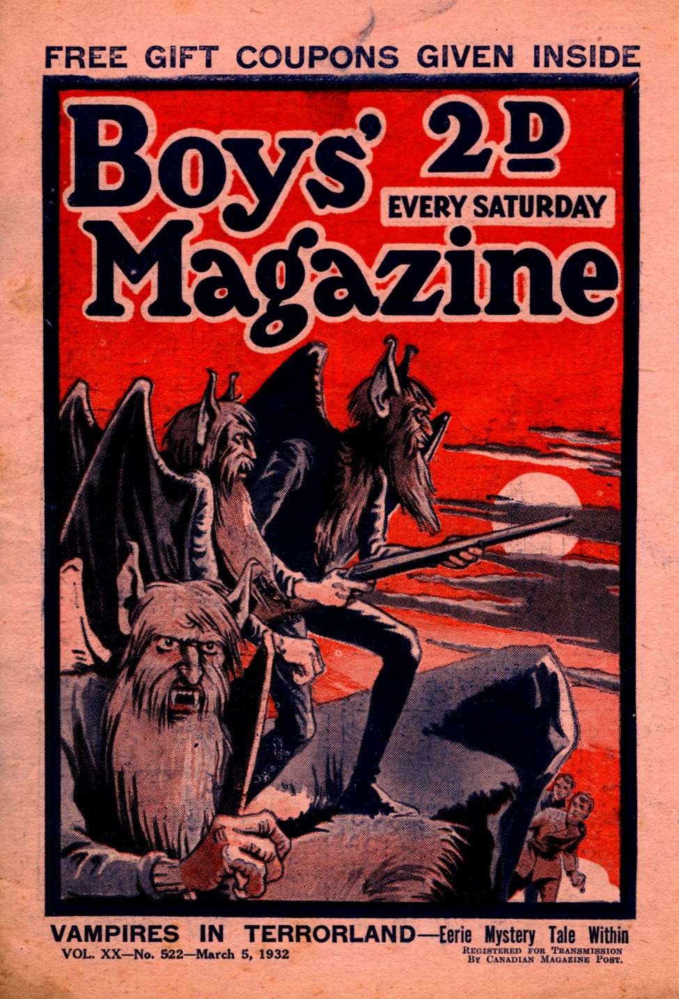 Comic Book Cover For Boys' Magazine 522