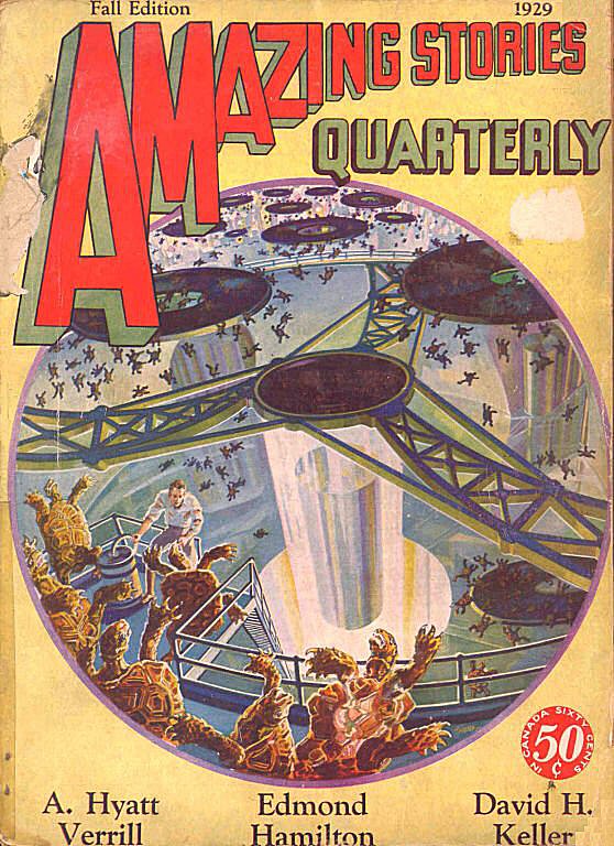 Comic Book Cover For Amazing Stories Quarterly v2 4 - The Bridge of Light - A. Hyatt Verrill